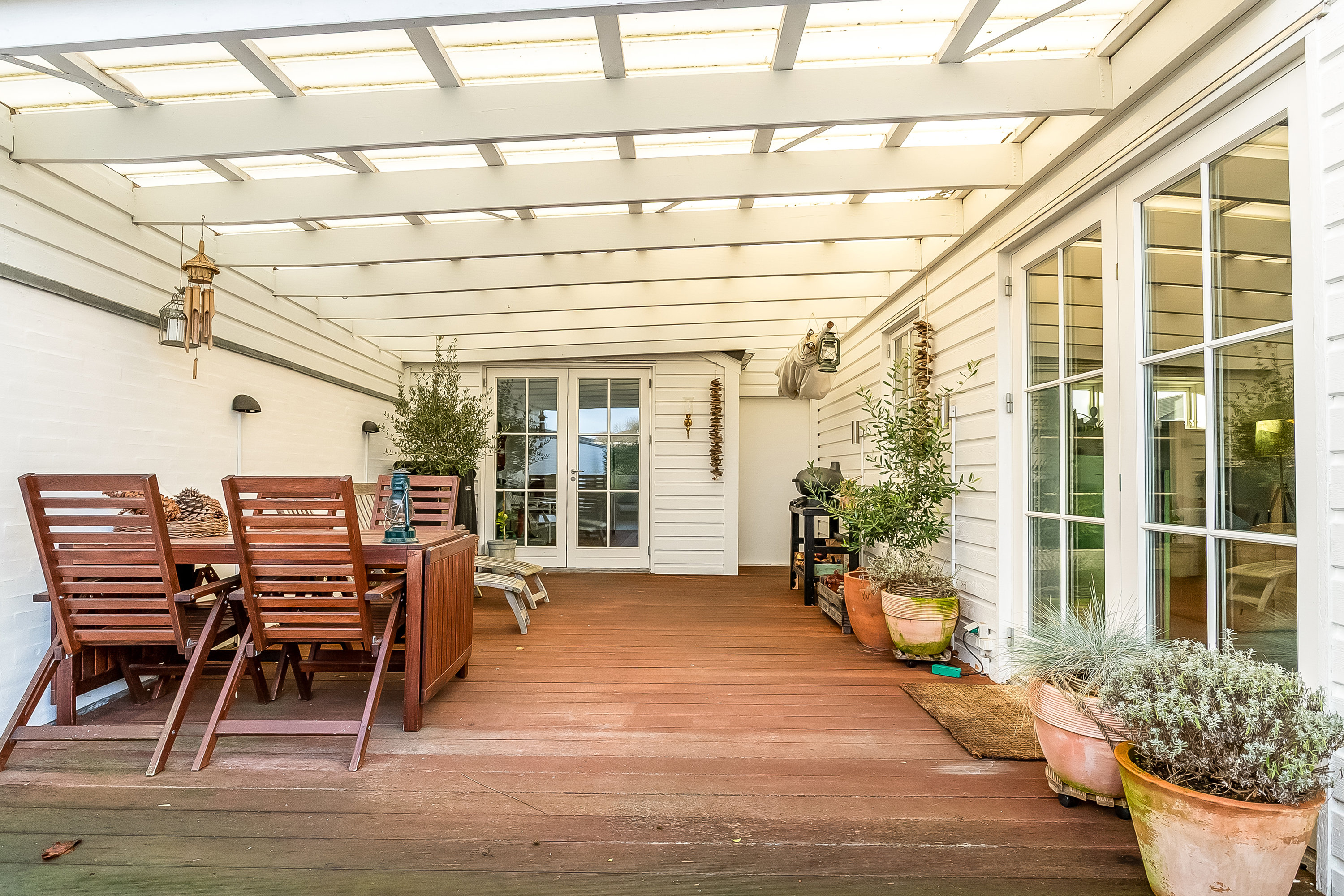 Fremhævet overdækket terrasse billede i fuldskærmstilstand. Billede af Skolebakken 58A, Nr Bjert, 6000 Kolding