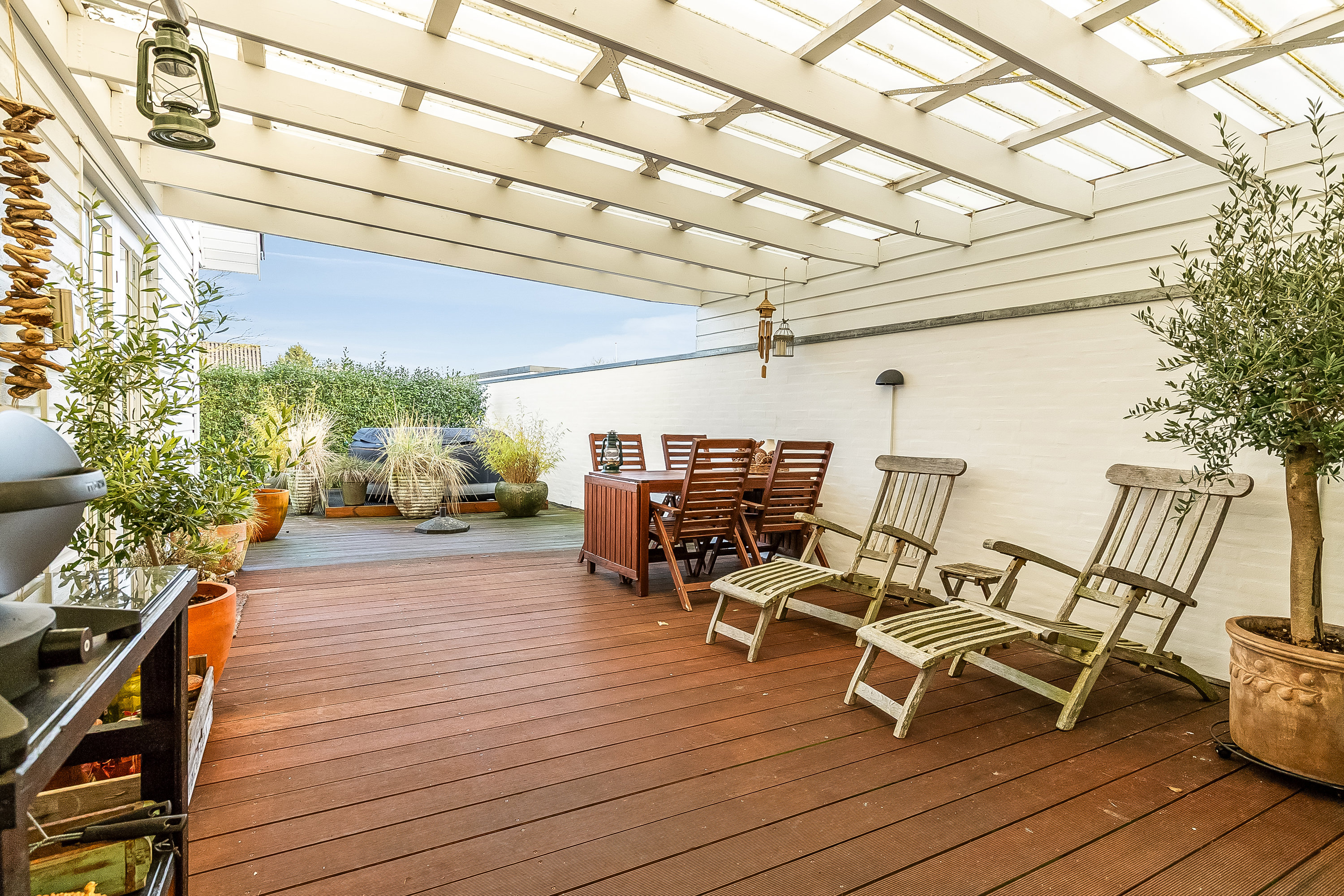 Fremhævet overdækket terrasse billede i fuldskærmstilstand. Billede af Skolebakken 58A, Nr Bjert, 6000 Kolding