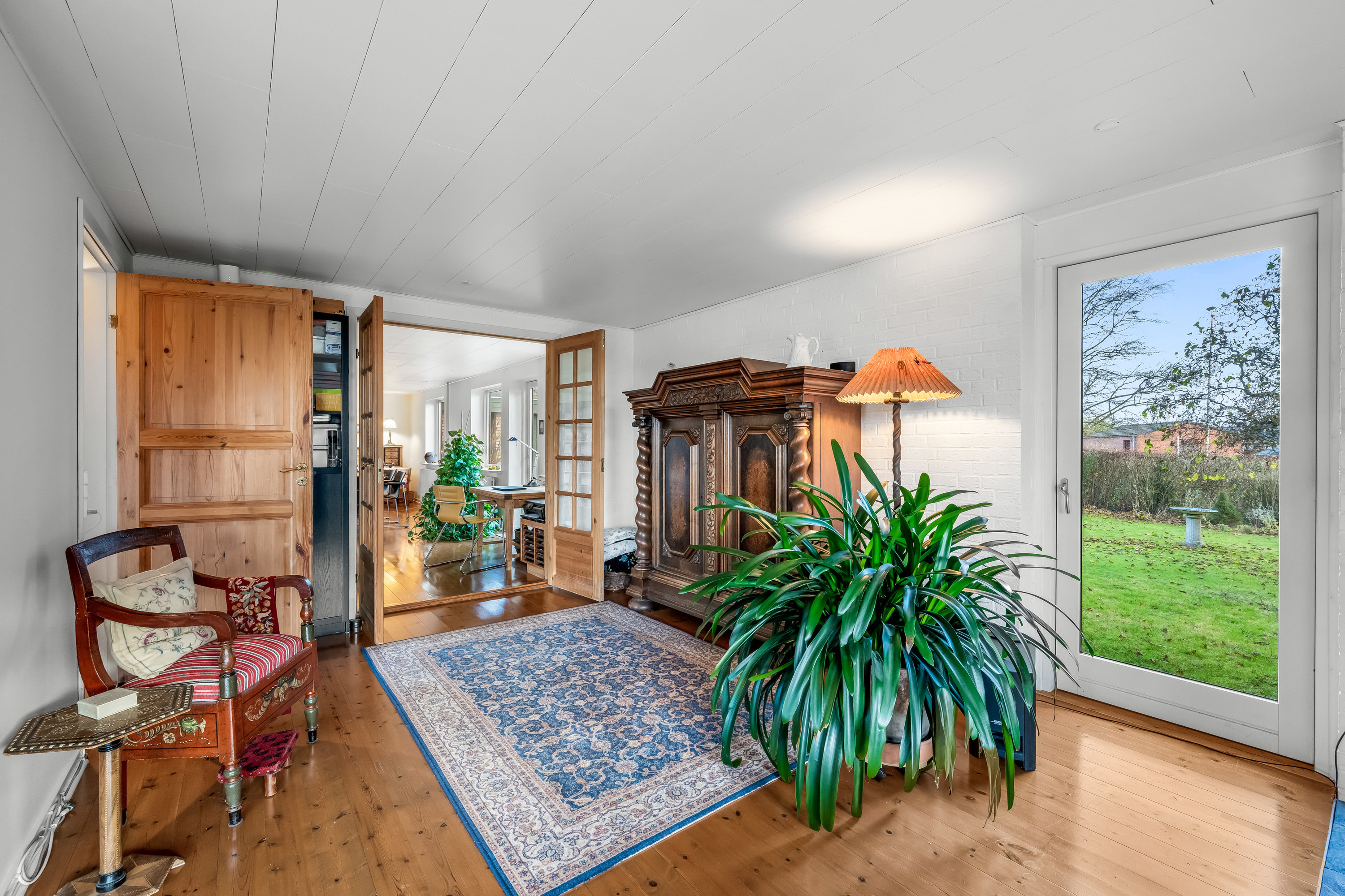 Fremhævet stue billede i fuldskærmstilstand. Billede af Liljealle 13, 6920 Videbæk