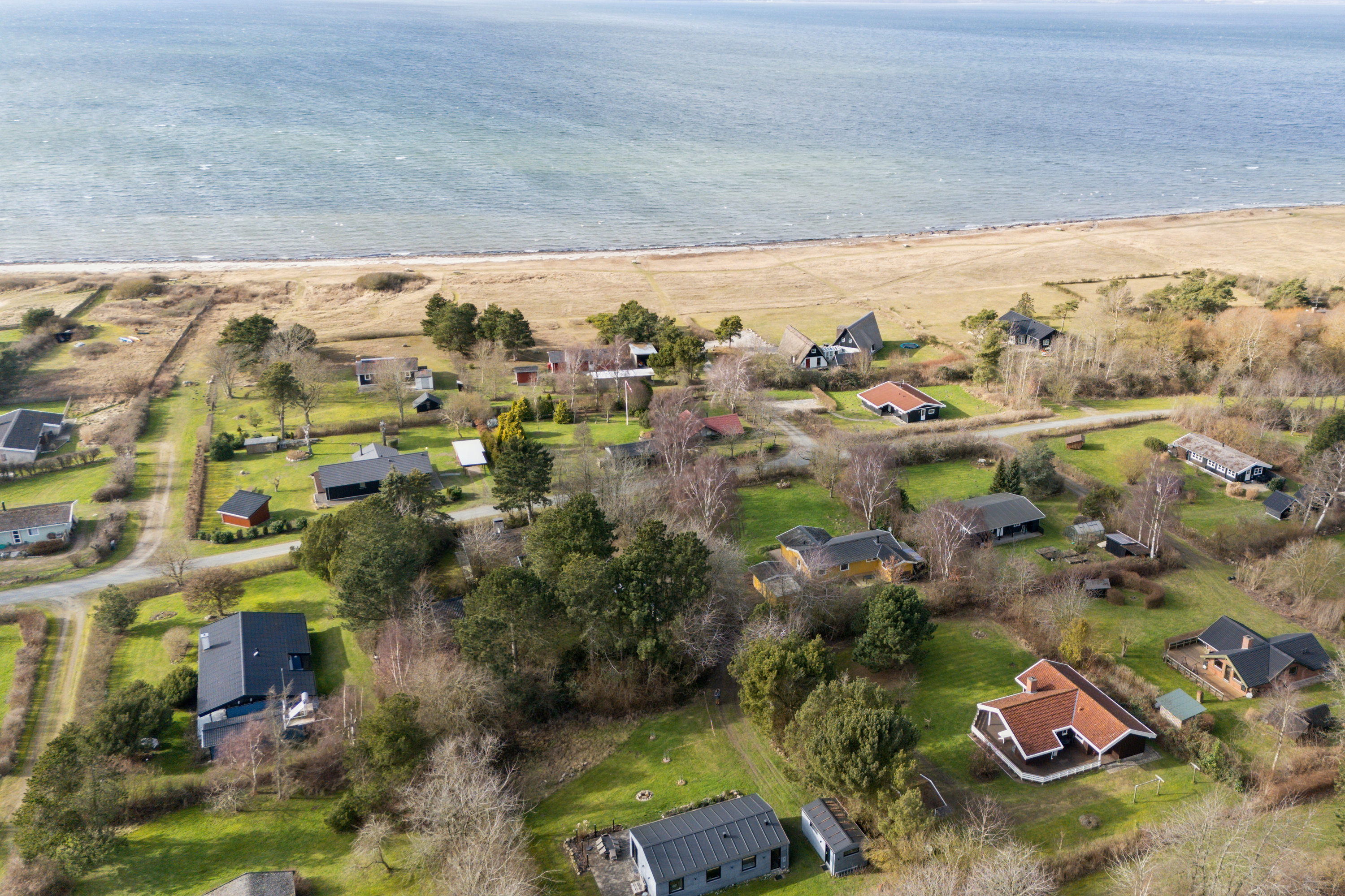 Fremhævet luftfoto billede i fuldskærmstilstand. Billede af Blåklokkevej 12, Stoense Udflytter, 5953 Tranekær