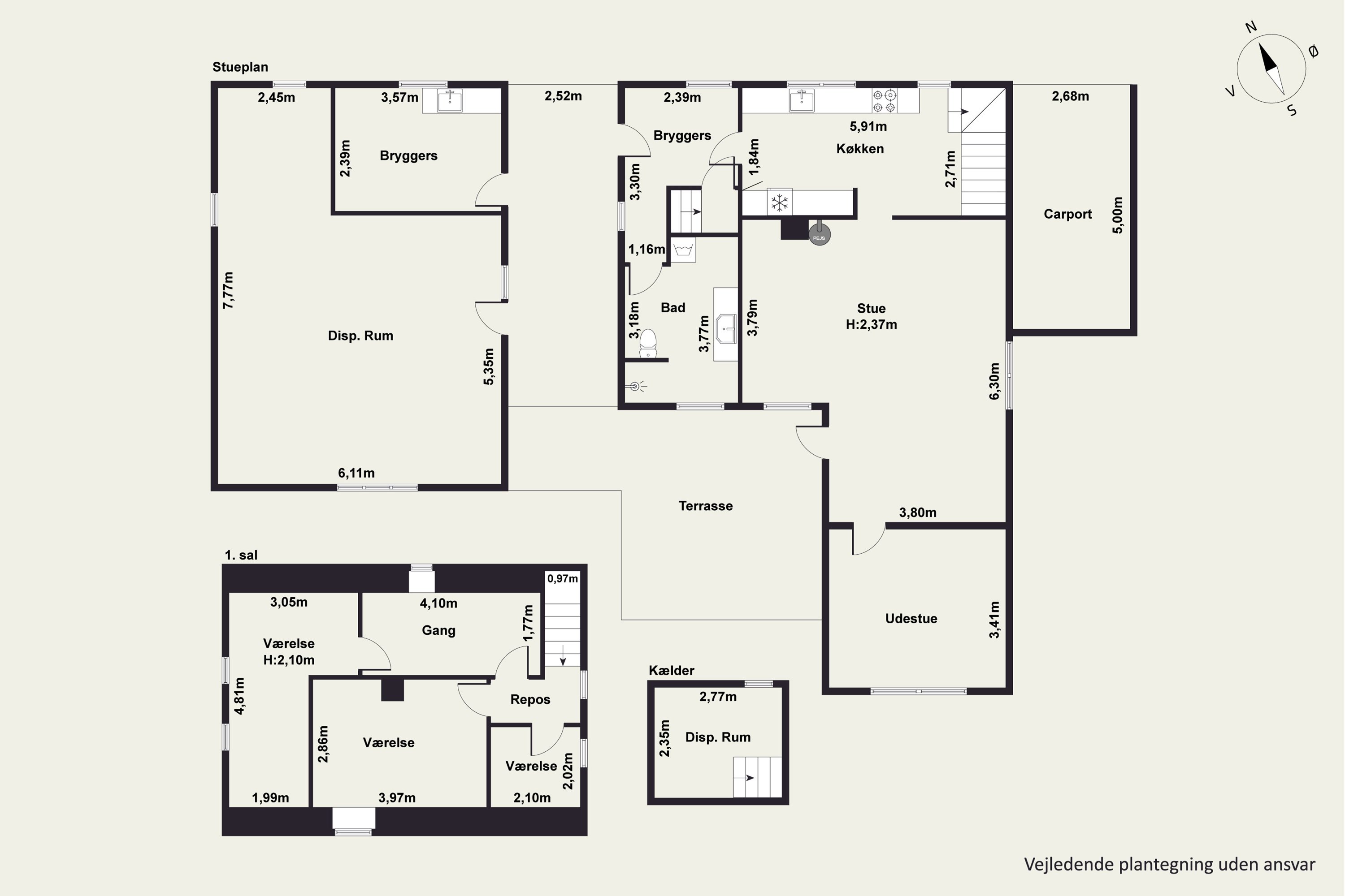 Plantegninger billede af Strandgaden 13, Alsted, 7900 Nykøbing M