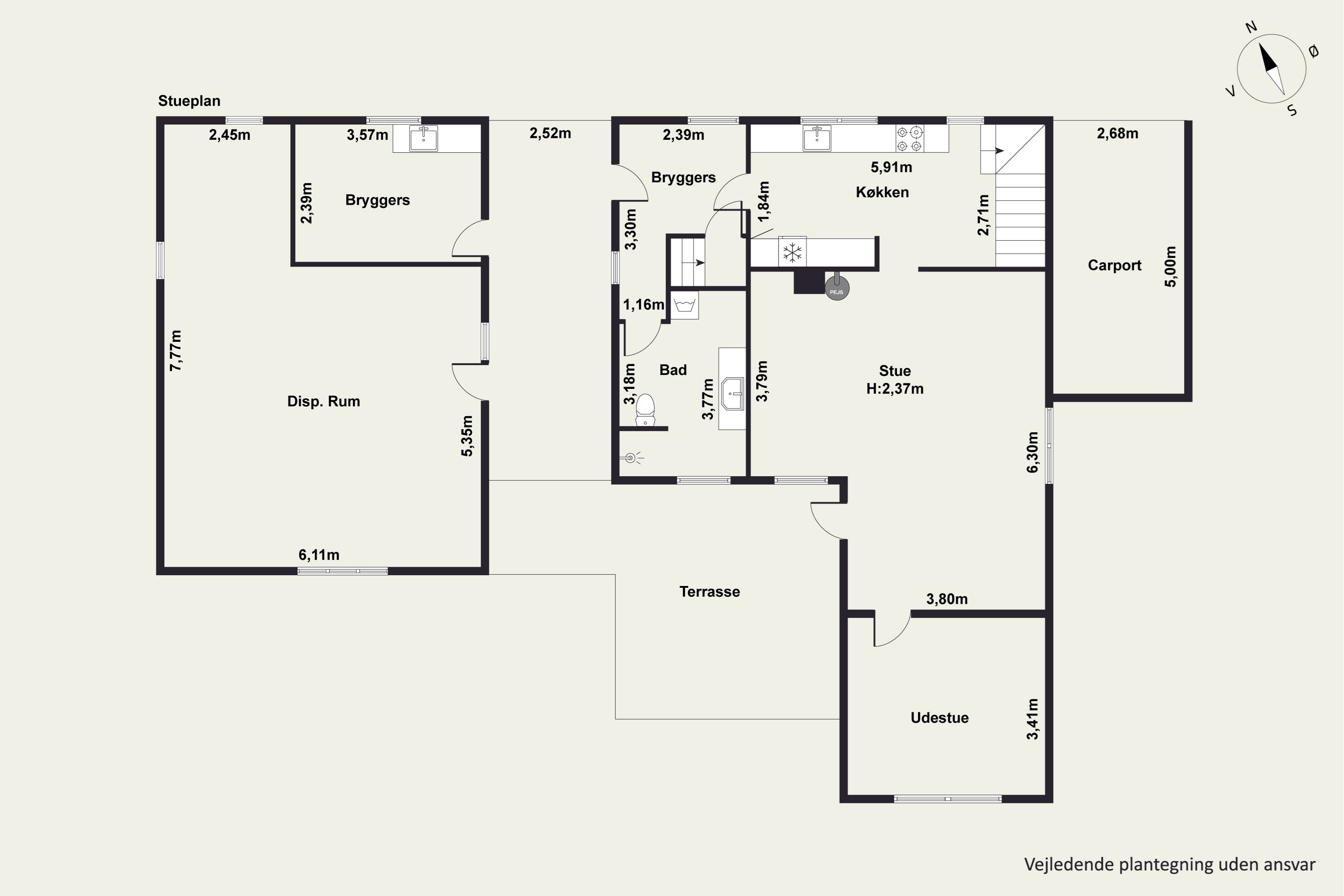 Plantegninger billede af Strandgaden 13, Alsted, 7900 Nykøbing M