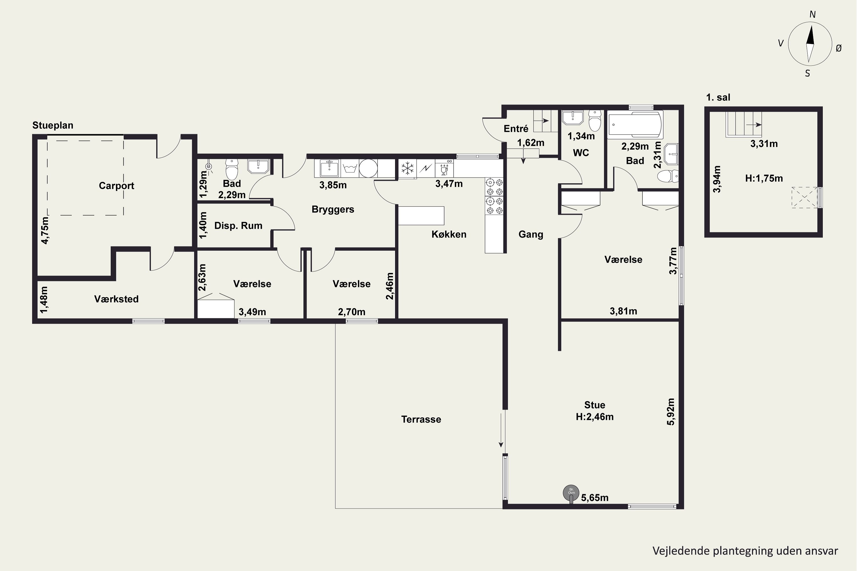Plantegninger billede af Akacievej 26, Fløng, 2640 Hedehusene