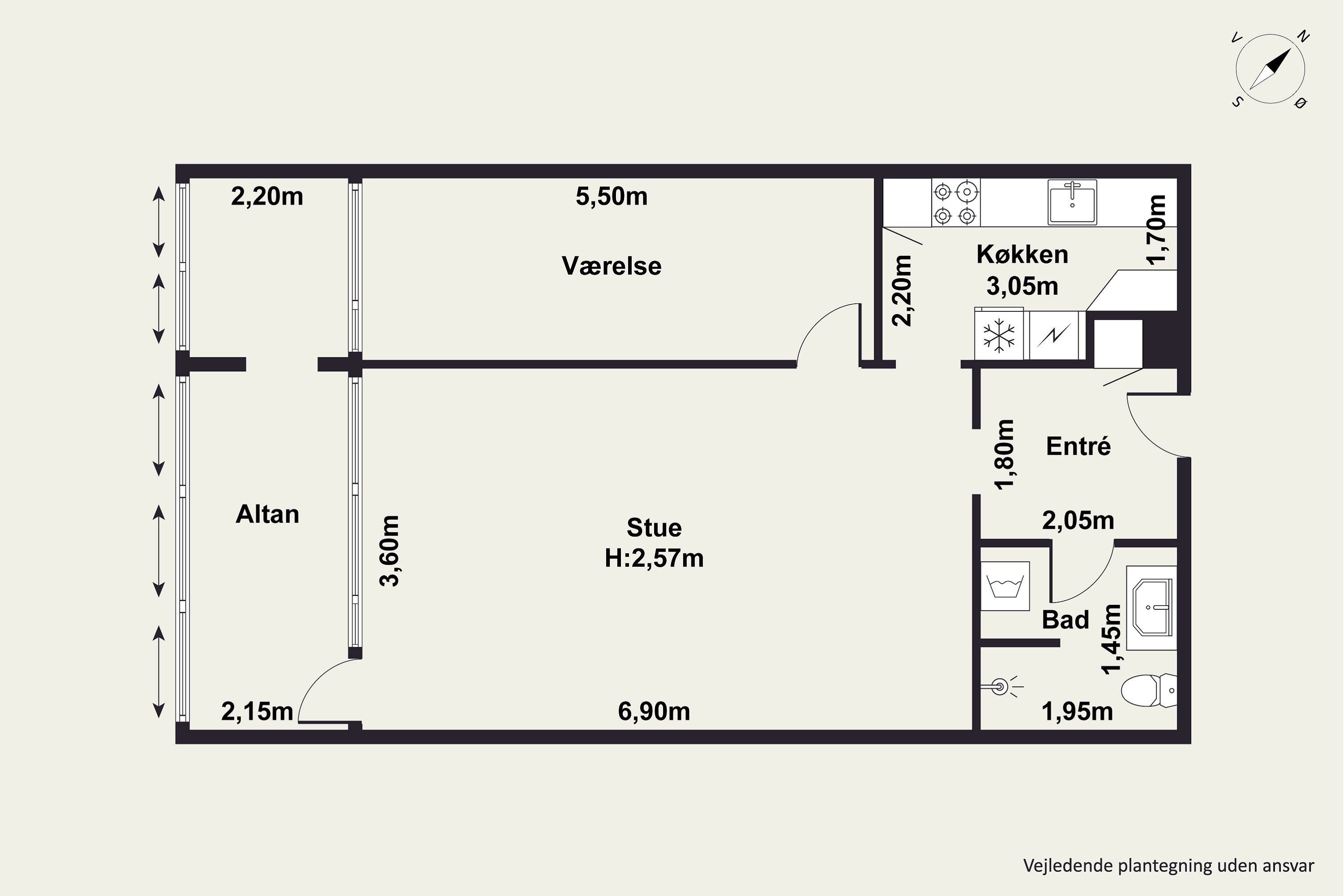 Plantegninger billede af Højtoftegade 8, st.. mf., 8940 Randers SV