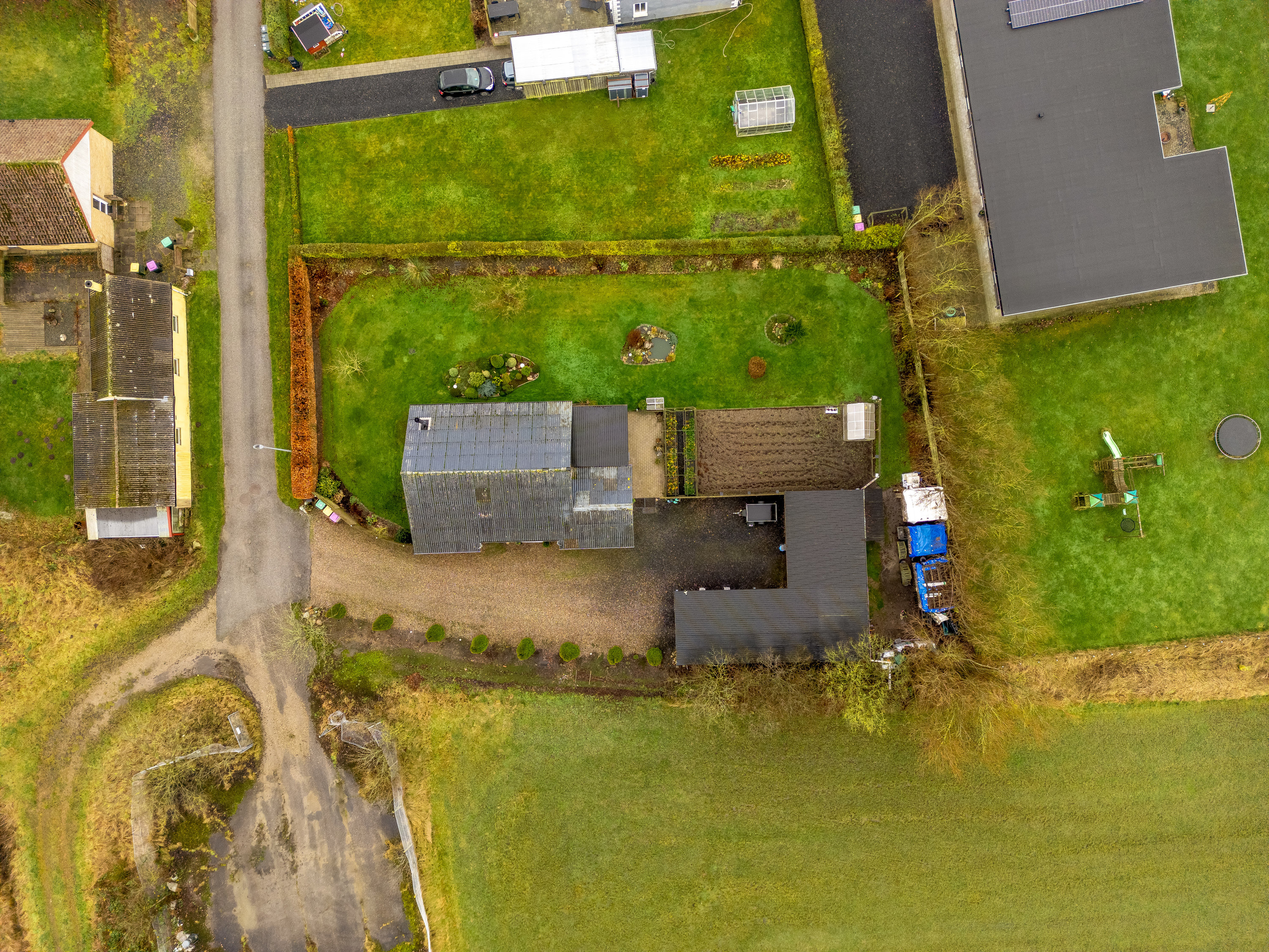 Fremhævet luftfoto billede i fuldskærmstilstand. Billede af Engvej 4, Abild, 6270 Tønder