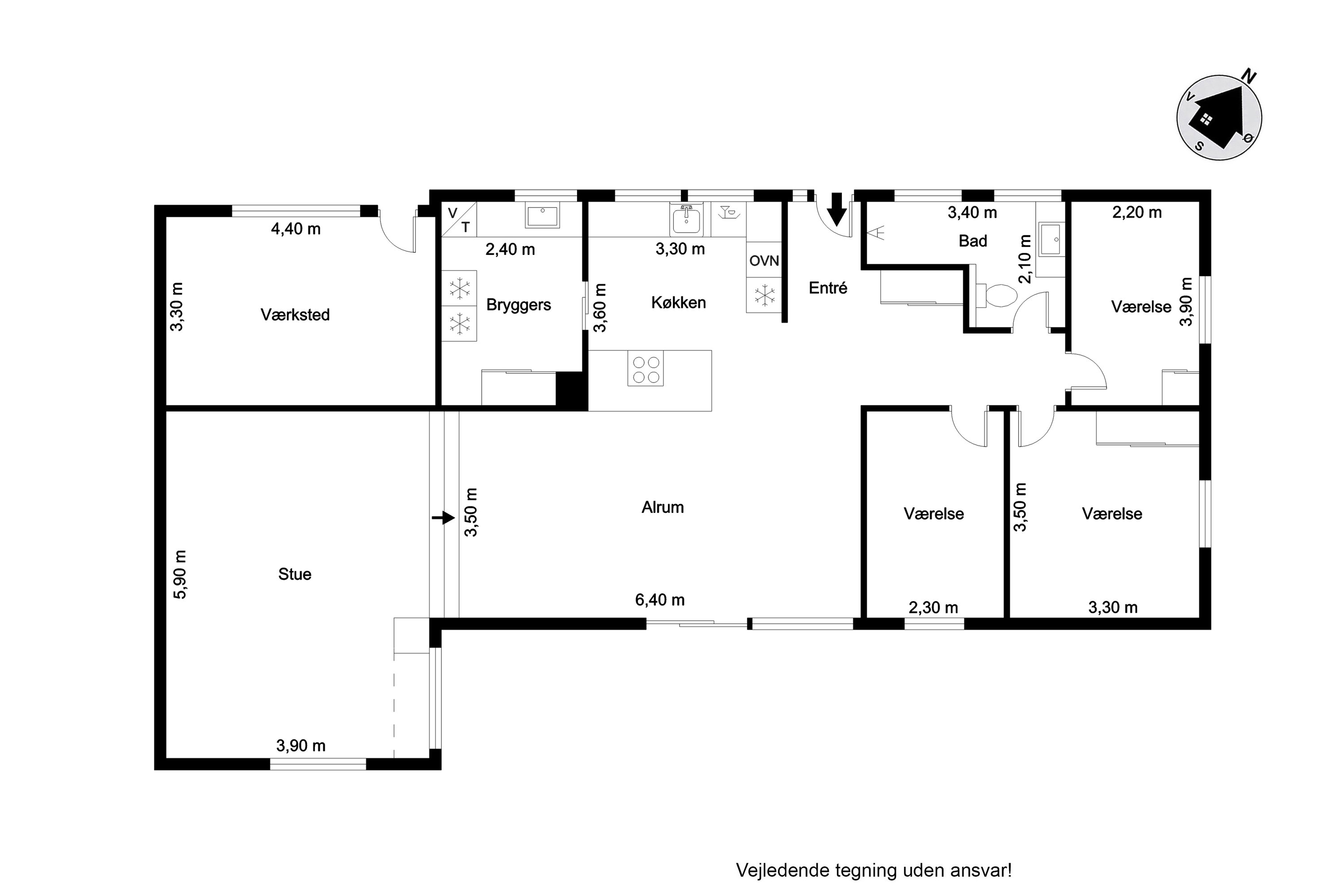 Plantegninger billede af Nørremarksvej 19, 6270 Tønder