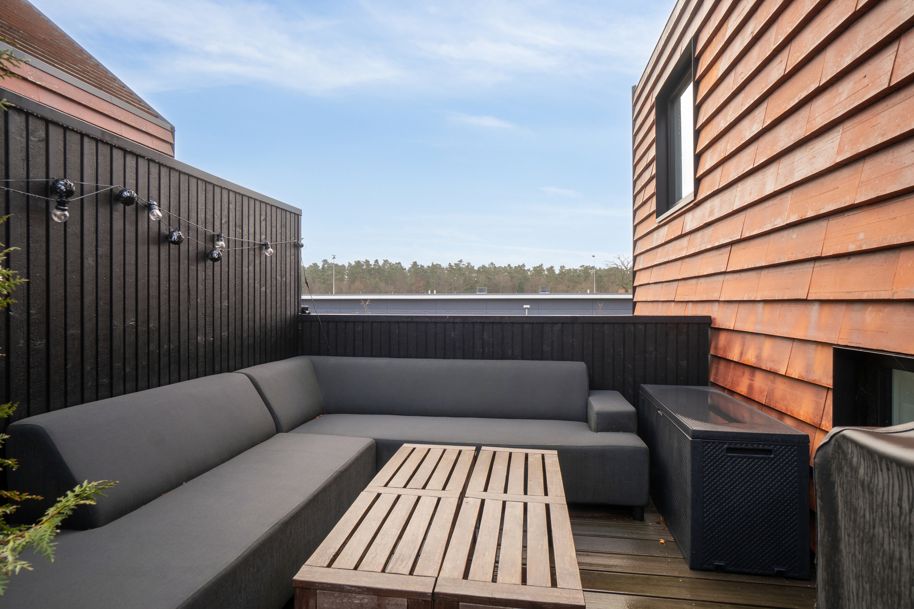 Fremhævet tagterrasse billede i fuldskærmstilstand. Billede af Thors Have 6, 8600 Silkeborg