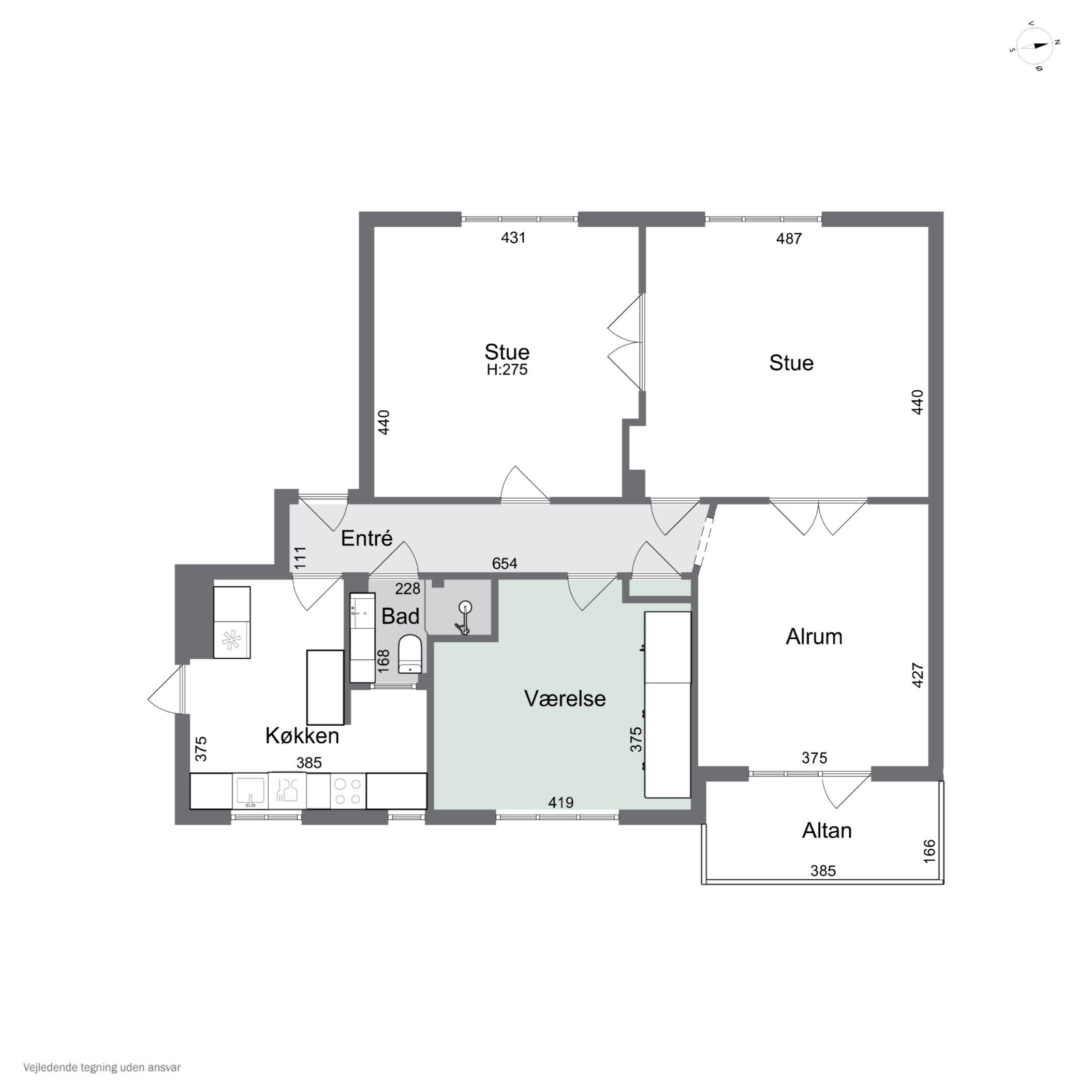 Plantegninger billede af Kornerups Vænge 6, 1. tv., 4000 Roskilde