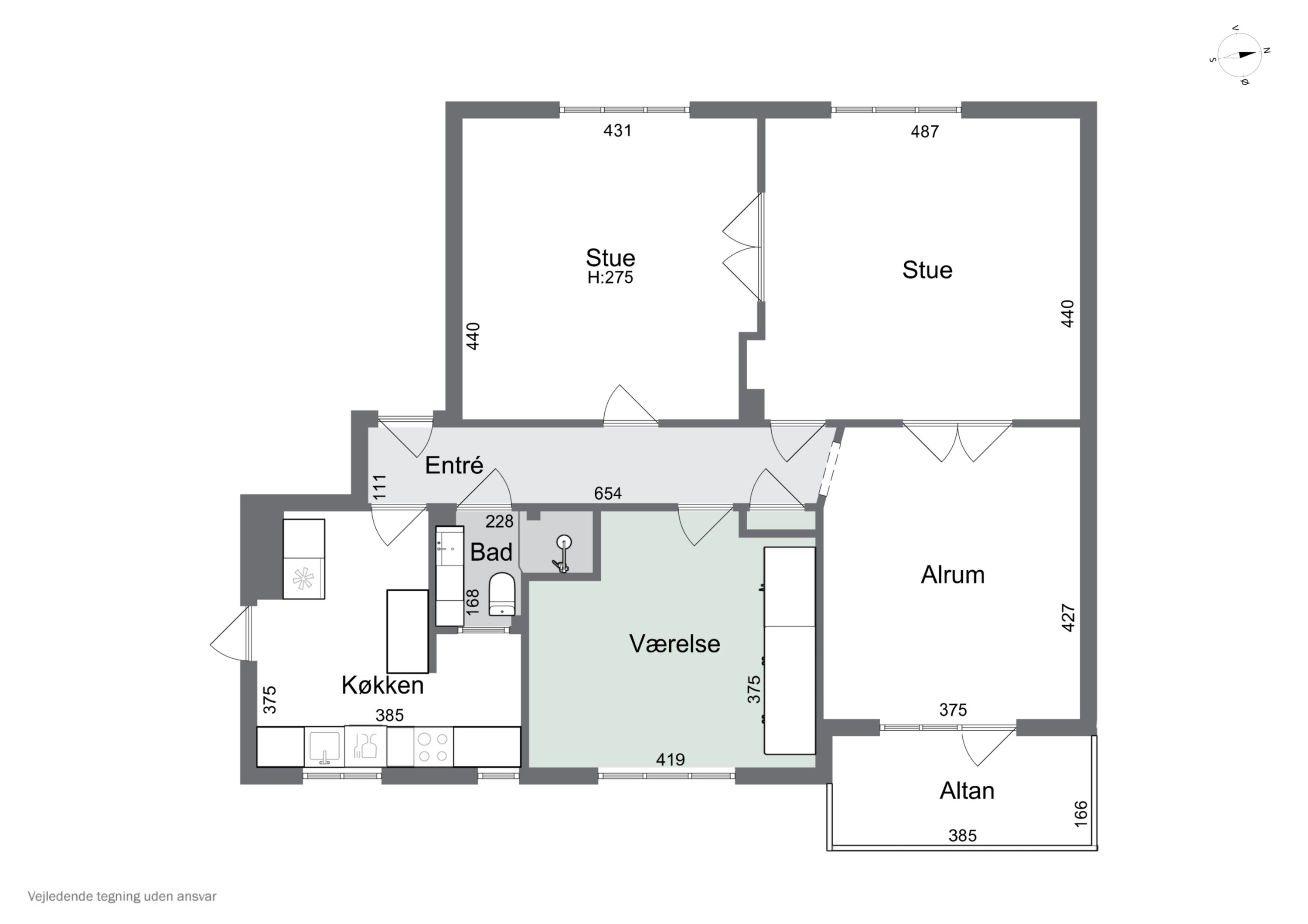 Plantegninger billede af Kornerups Vænge 6, 1. tv., 4000 Roskilde