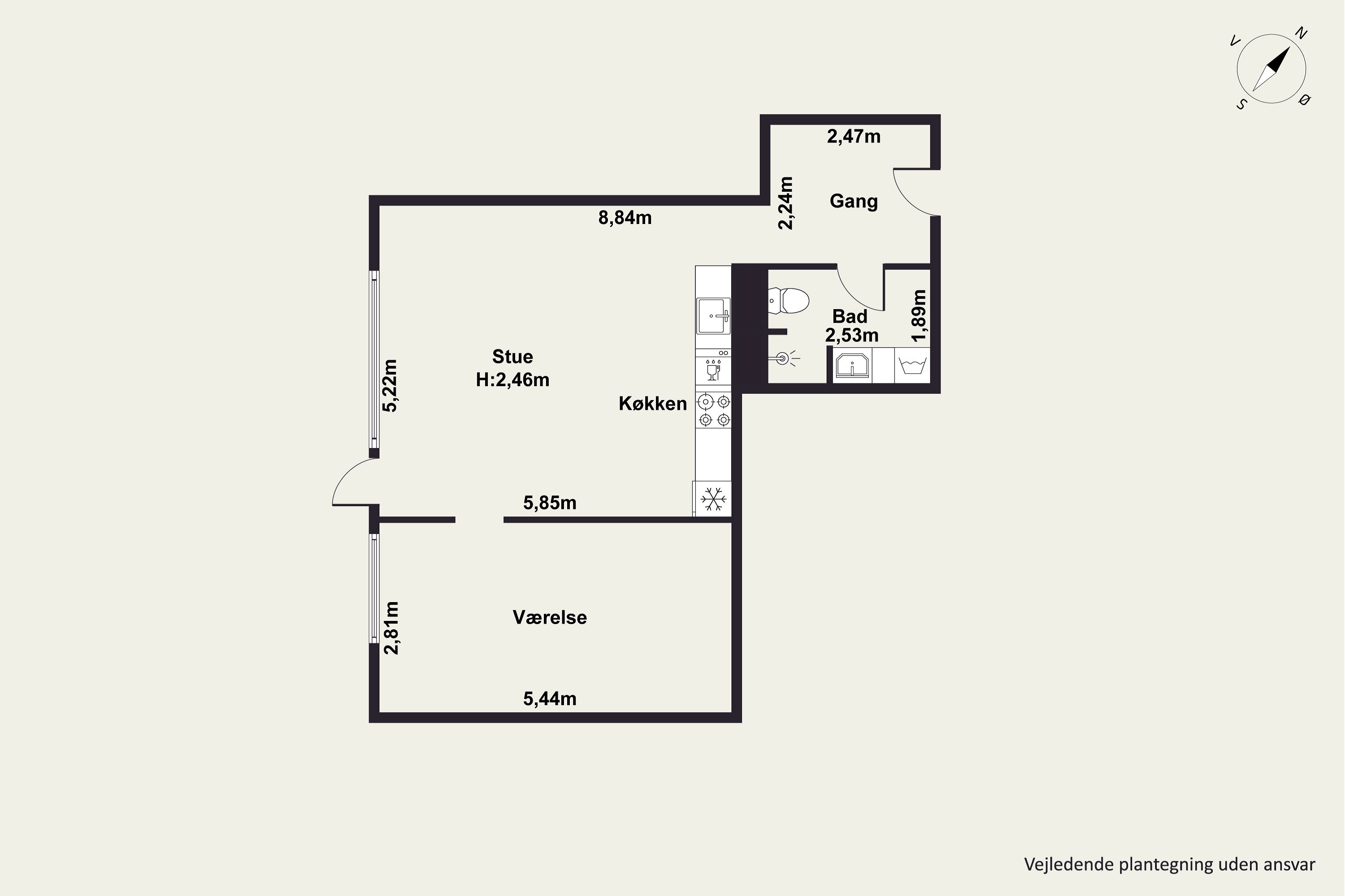 Plantegninger billede af Gefionsvej 118, st.. 2., 3000 Helsingør