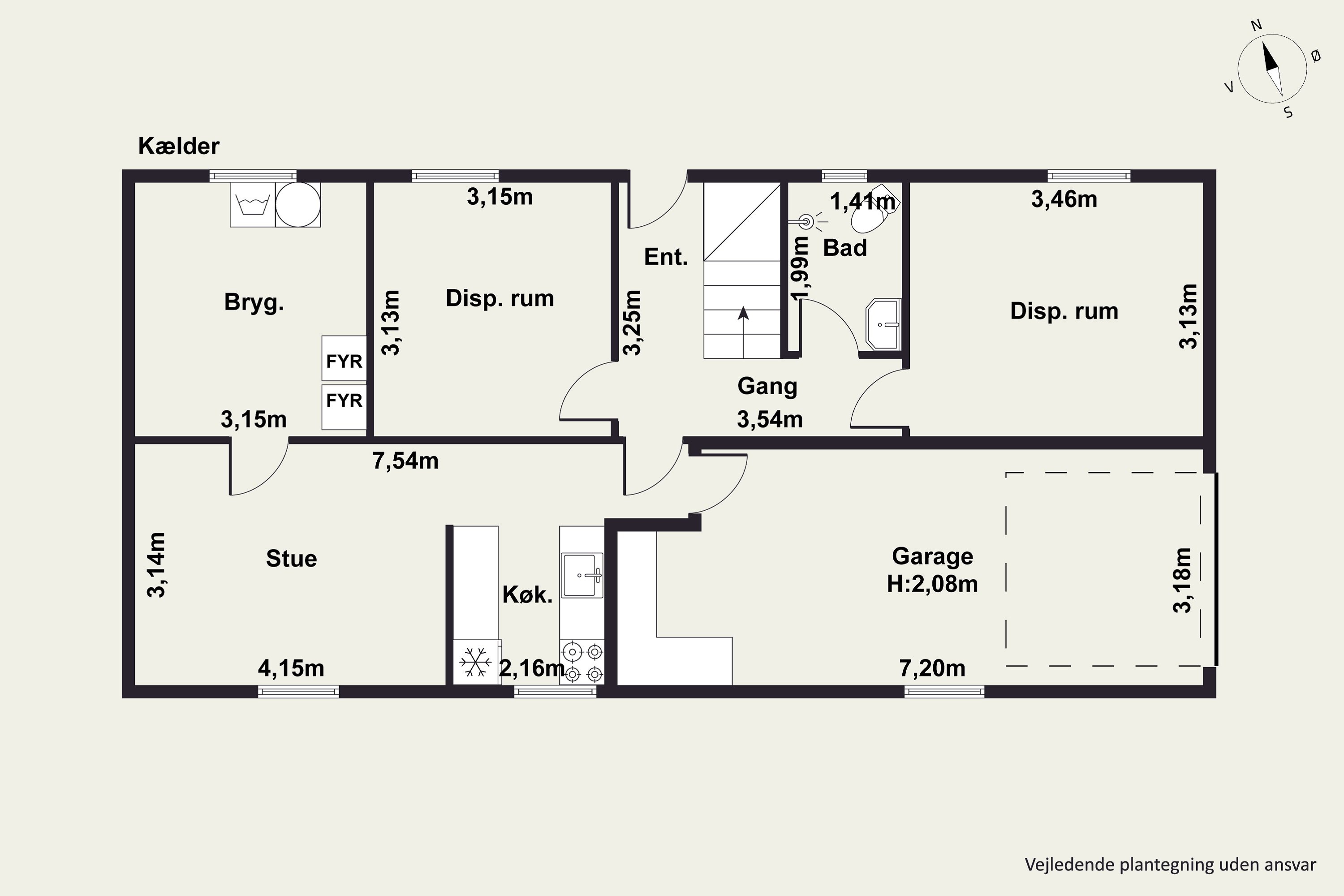 Plantegninger billede af Granvej 25, 3060 Espergærde