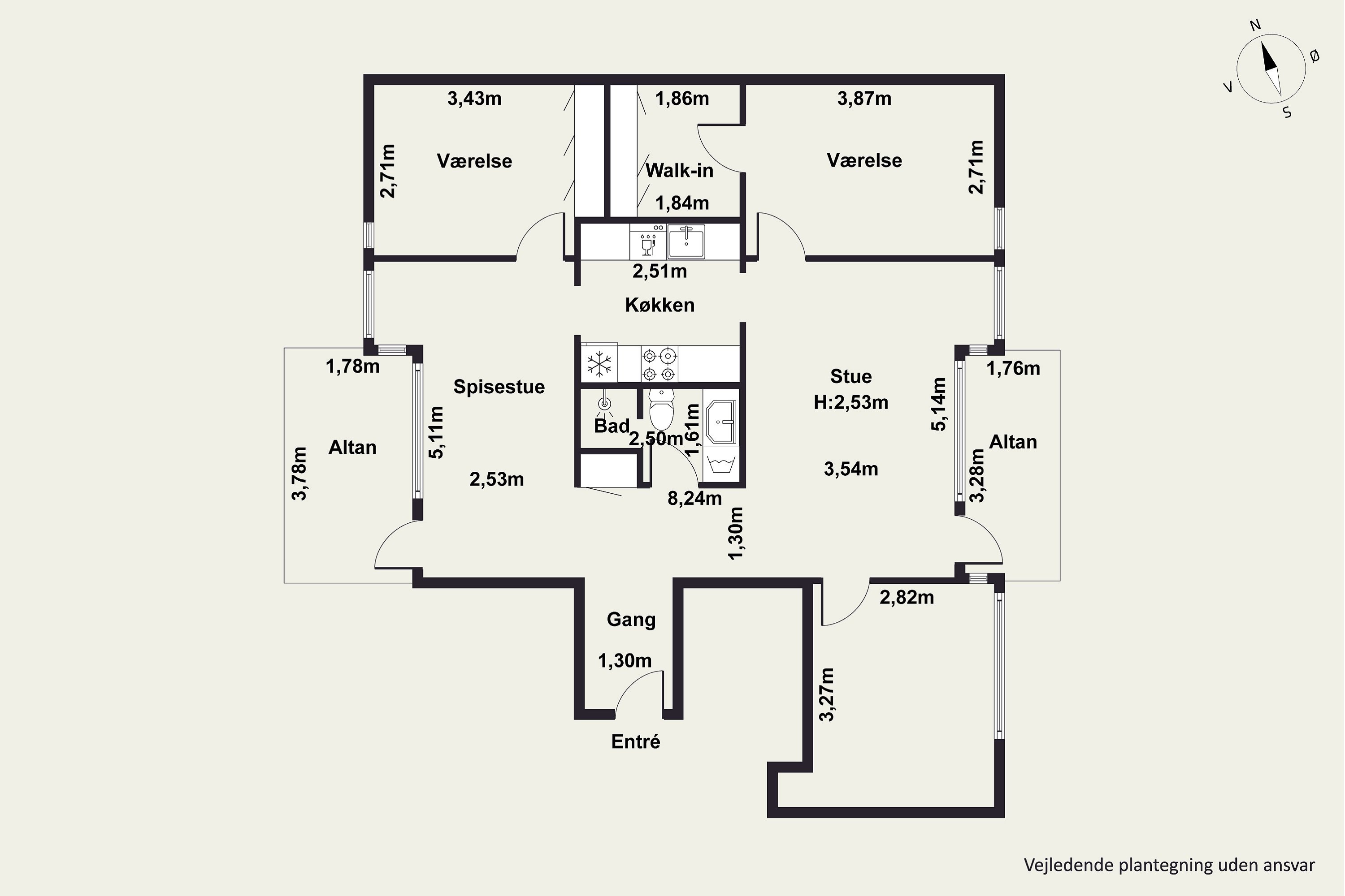 Plantegninger billede af Murergade 9E, 1. tv., 3000 Helsingør
