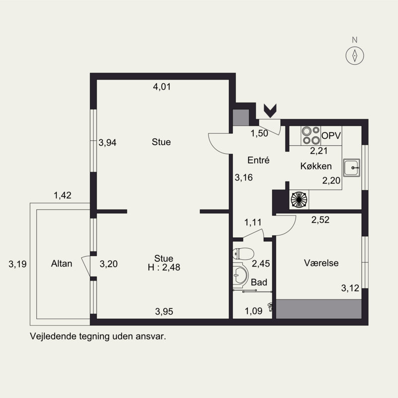 Plantegninger billede af Bygholm Parkvej 17B, 3. tv., 8700 Horsens