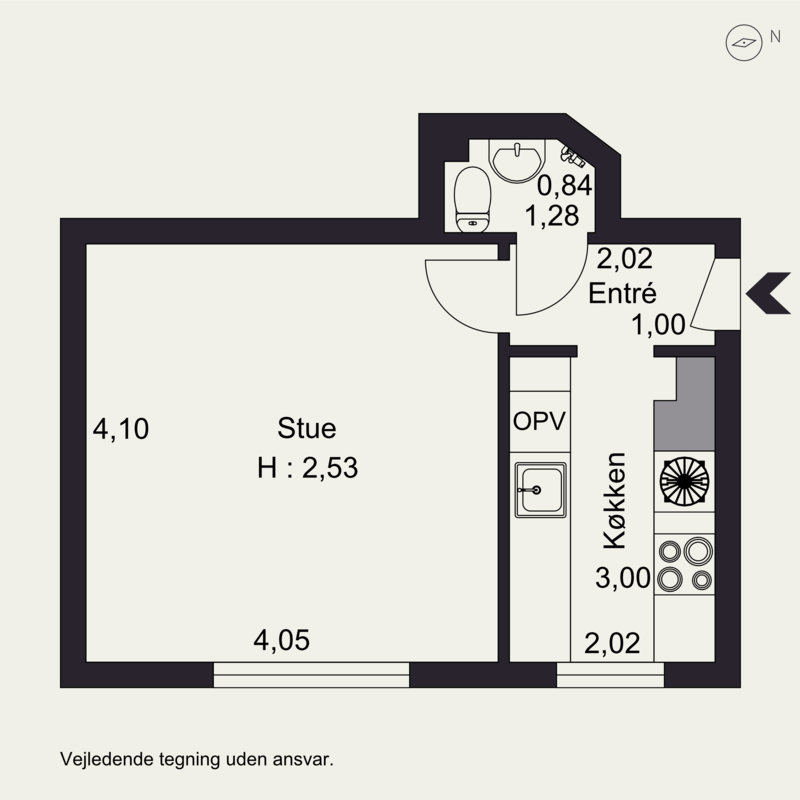 Plantegninger billede af Ove Gjeddes Gade 5, st.. tv., Trøjborg, 8200 Aarhus N