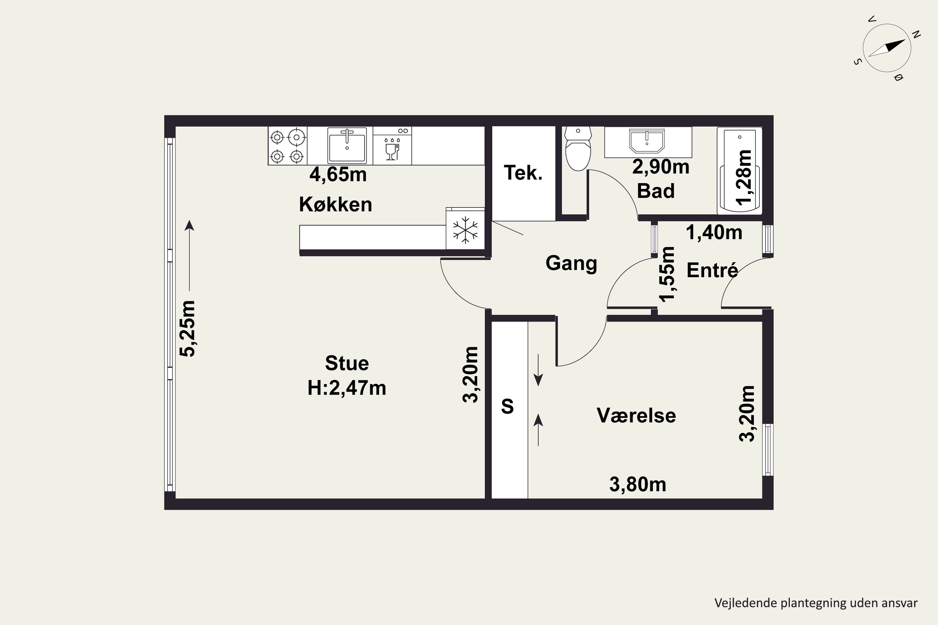 Plantegninger billede af Kantorvænget 10, st.. 282., 8240 Risskov