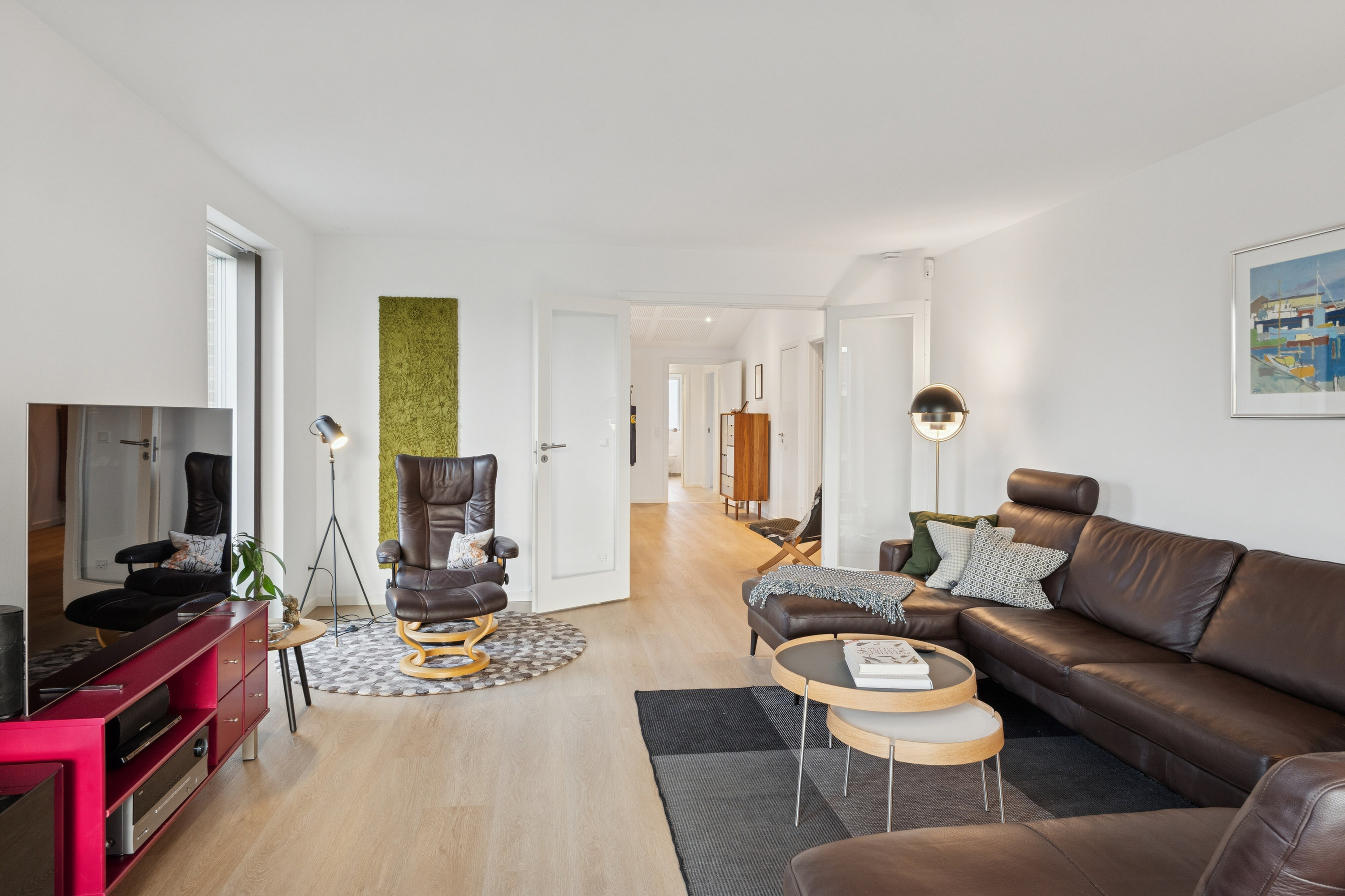 Fremhævet stue billede i fuldskærmstilstand. Billede af Vintervej 7, 4654 Faxe Ladeplads