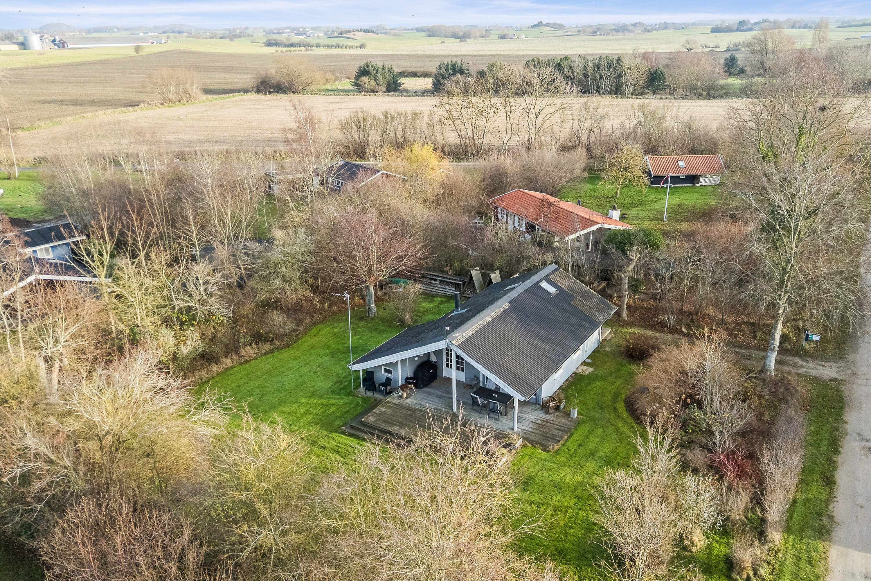 Fremhævet luftfoto billede i fuldskærmstilstand. Billede af Vildrosevej 4, Vesteregnen, 5932 Humble