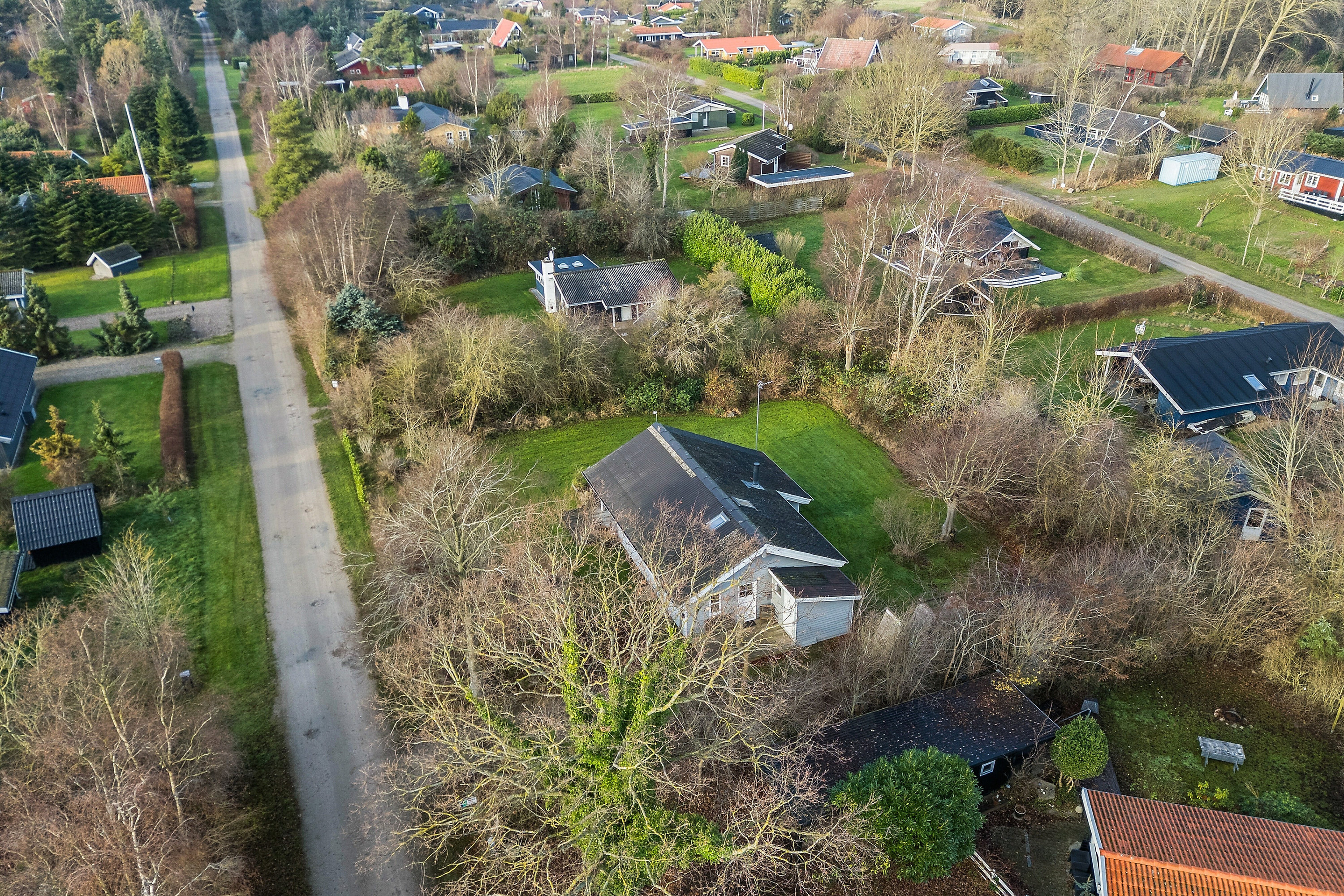 Fremhævet luftfoto billede i fuldskærmstilstand. Billede af Vildrosevej 4, Vesteregnen, 5932 Humble