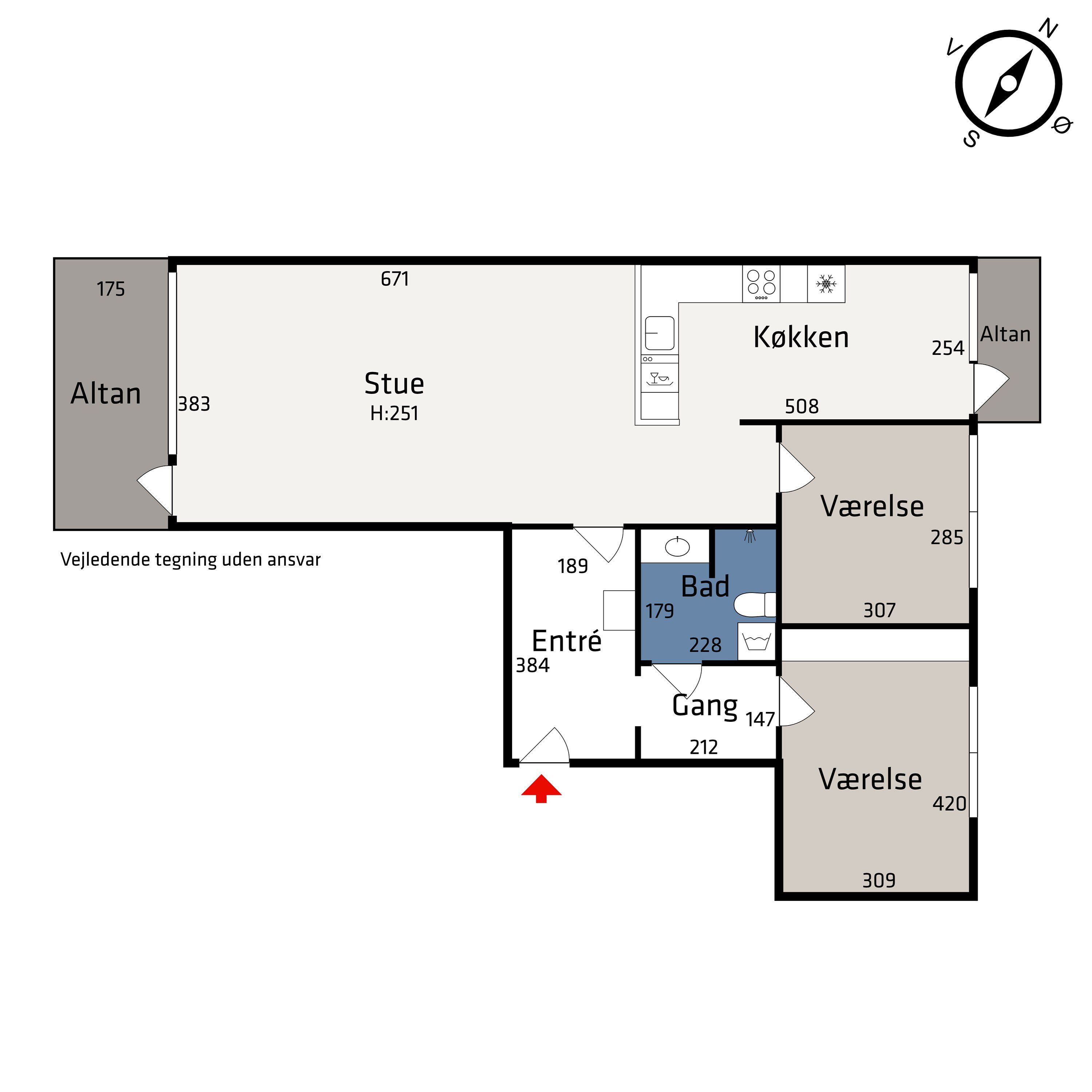 Plantegninger billede af Vestervang 20, 1. th., 8000 Aarhus C