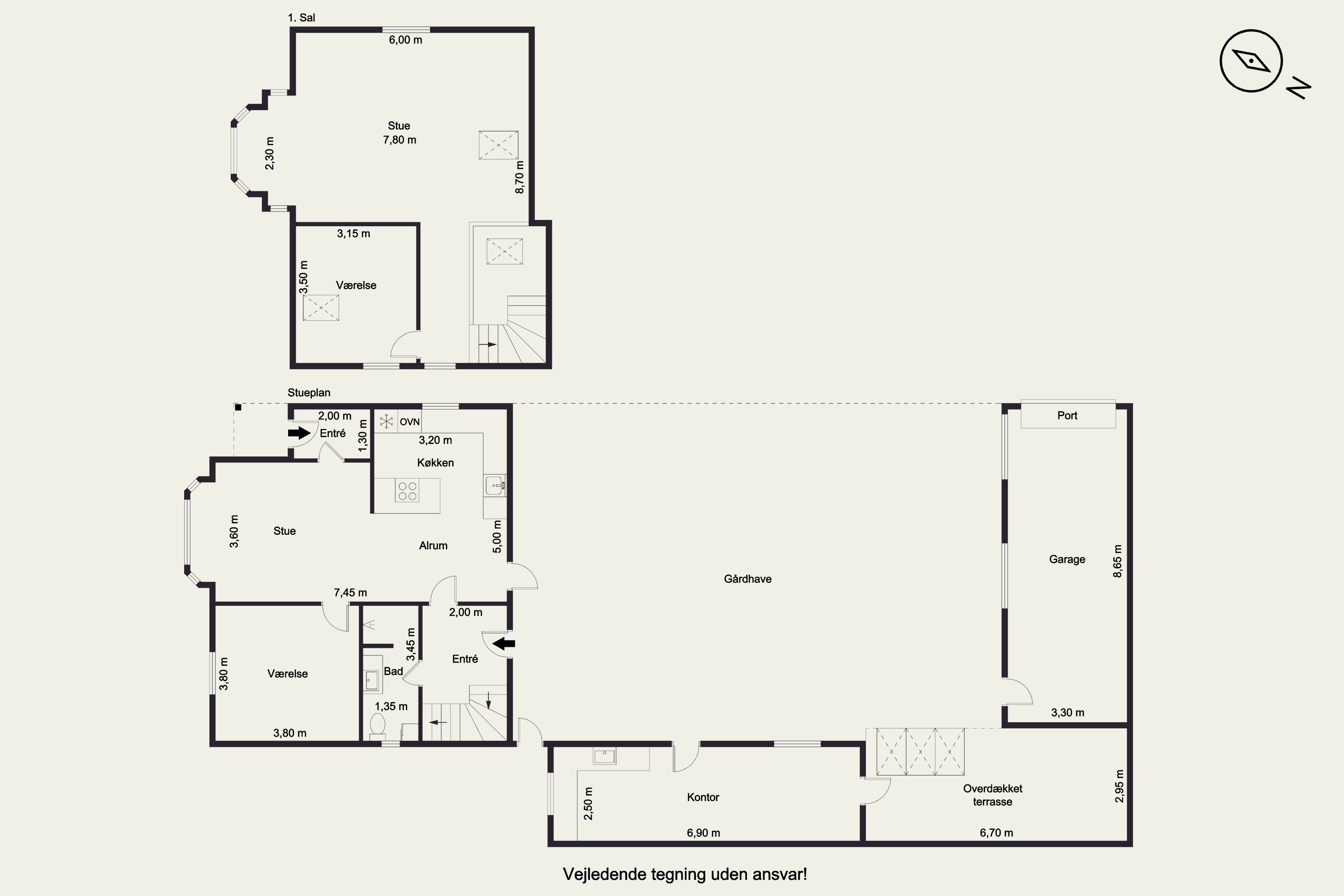 Plantegninger billede af Klydevej 8, Voerså, 9300 Sæby