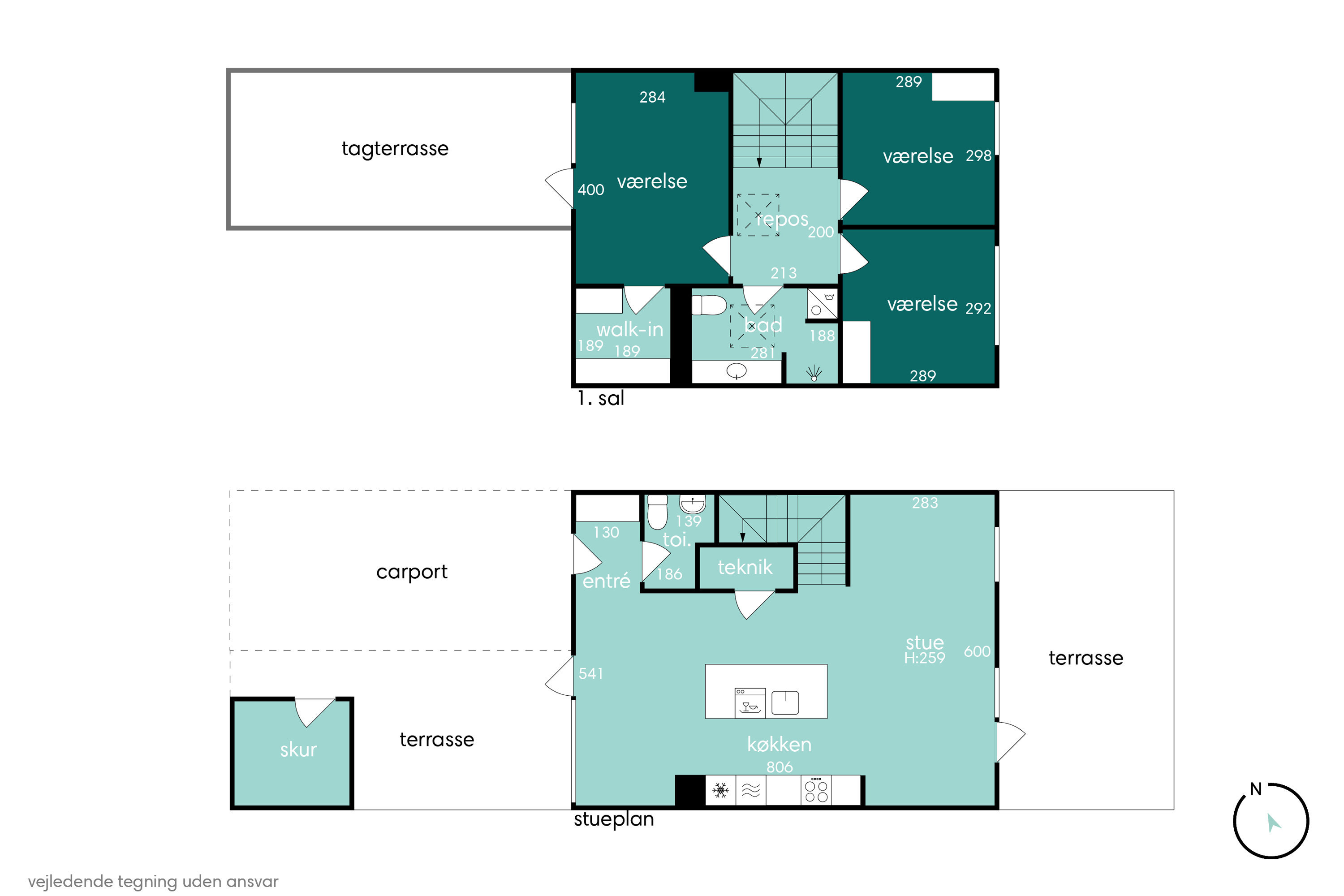 Plantegninger billede af Navervej 1N, 8382 Hinnerup
