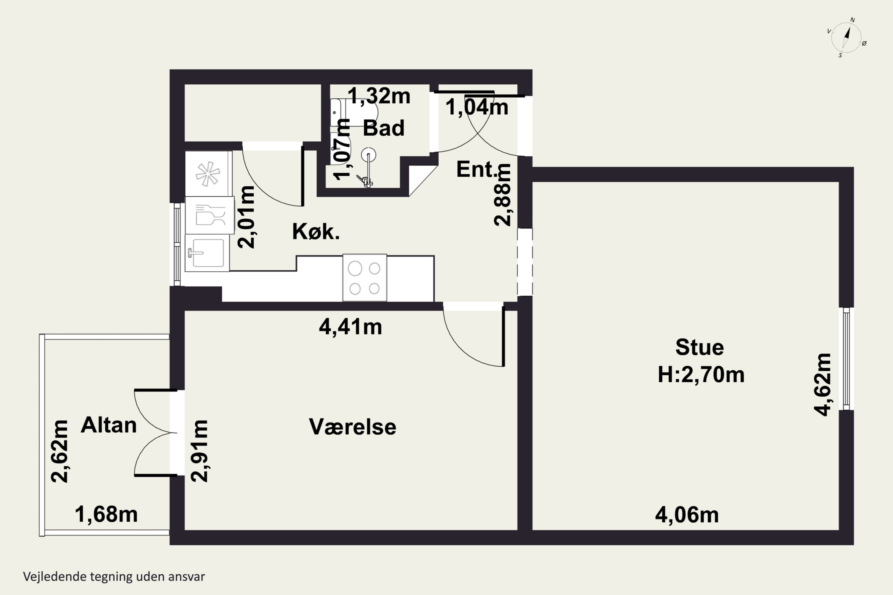 Plantegninger billede af Ungarnsgade 70, 3. tv., 2300 København S
