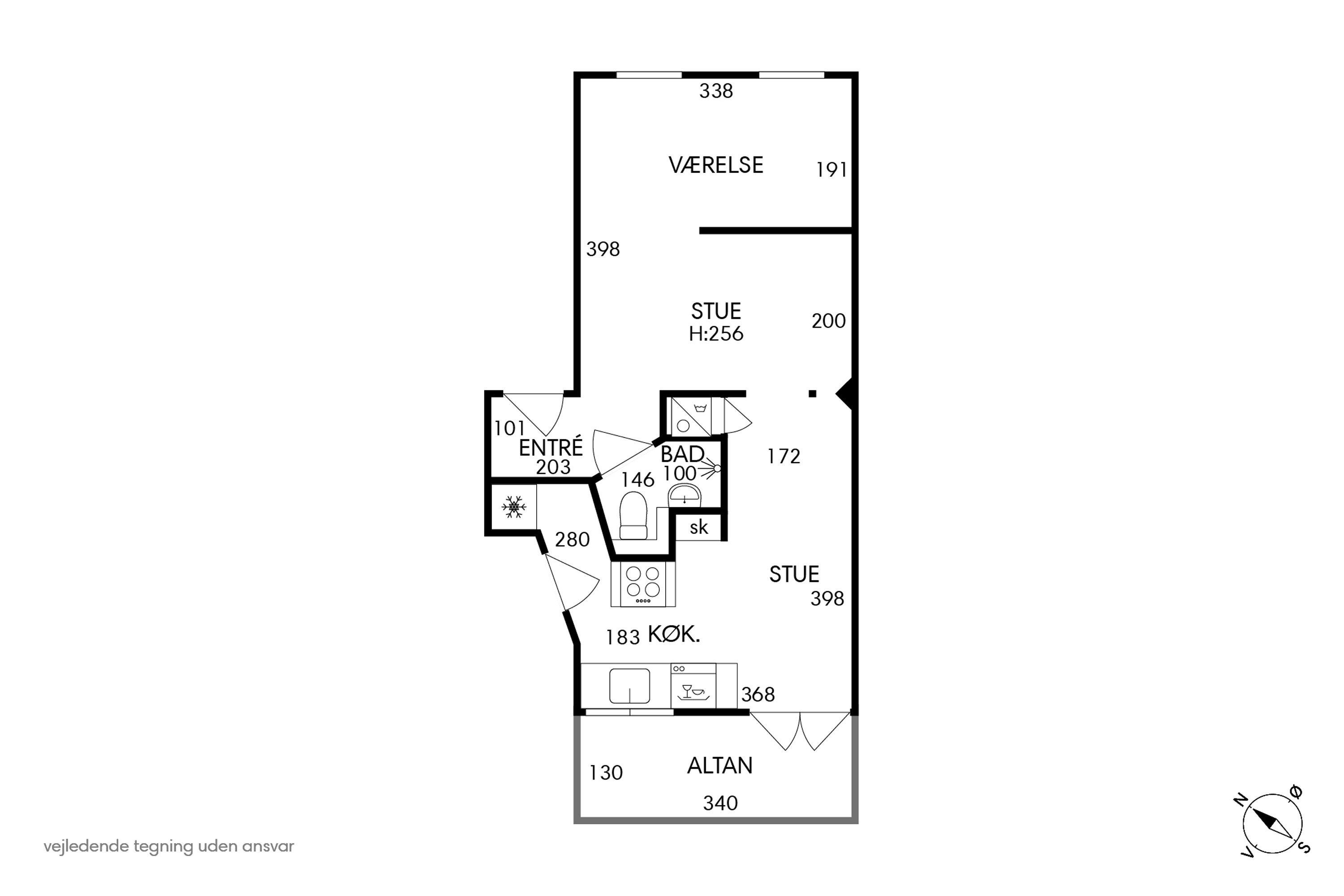Plantegninger billede af Bjelkes Allé 11A, 1. tv., 2200 København N