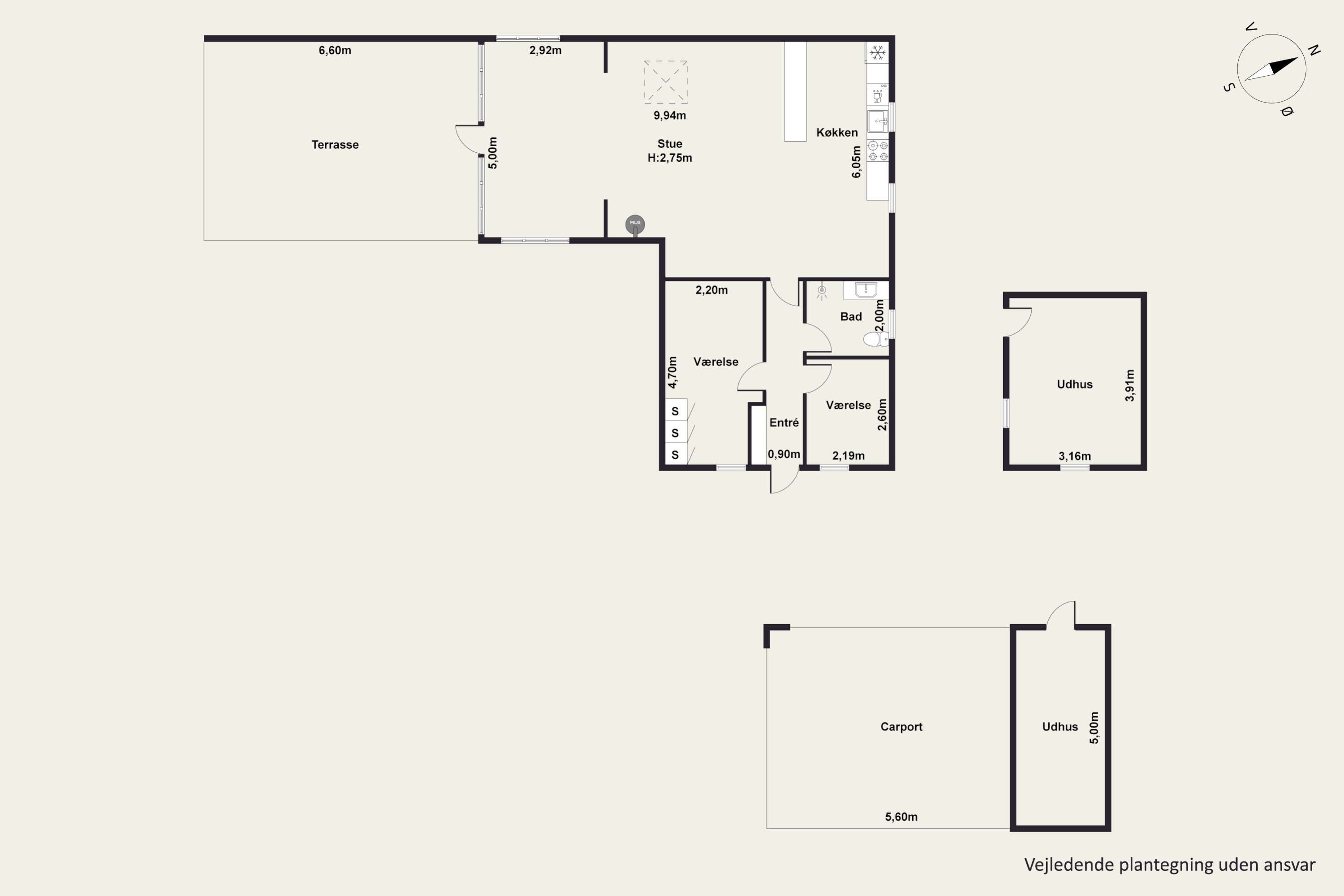 Plantegninger billede af Rødgræsvej 1, Hou, 9370 Hals
