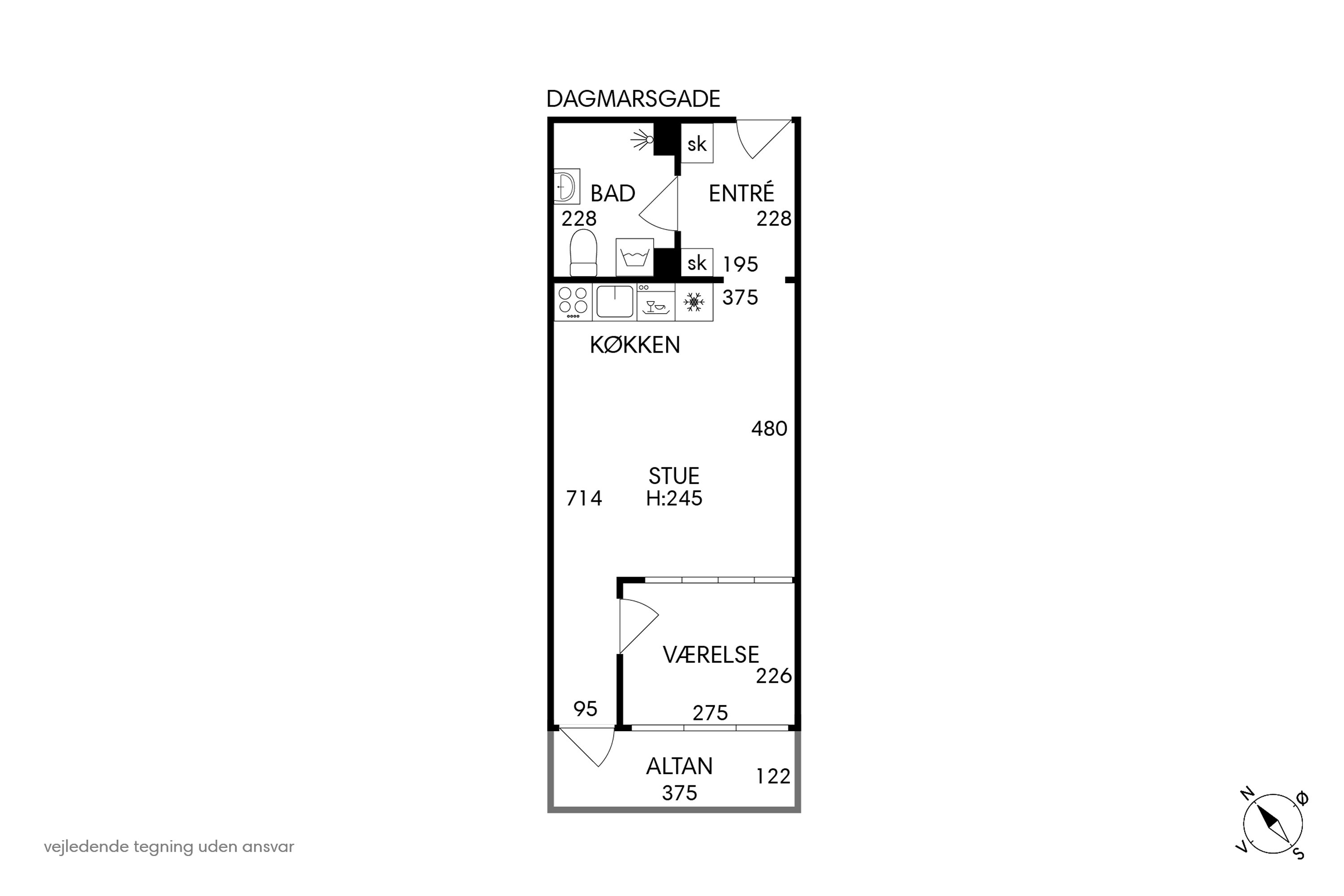Plantegninger billede af Dagmarsgade 28, 4. 86., 2200 København N