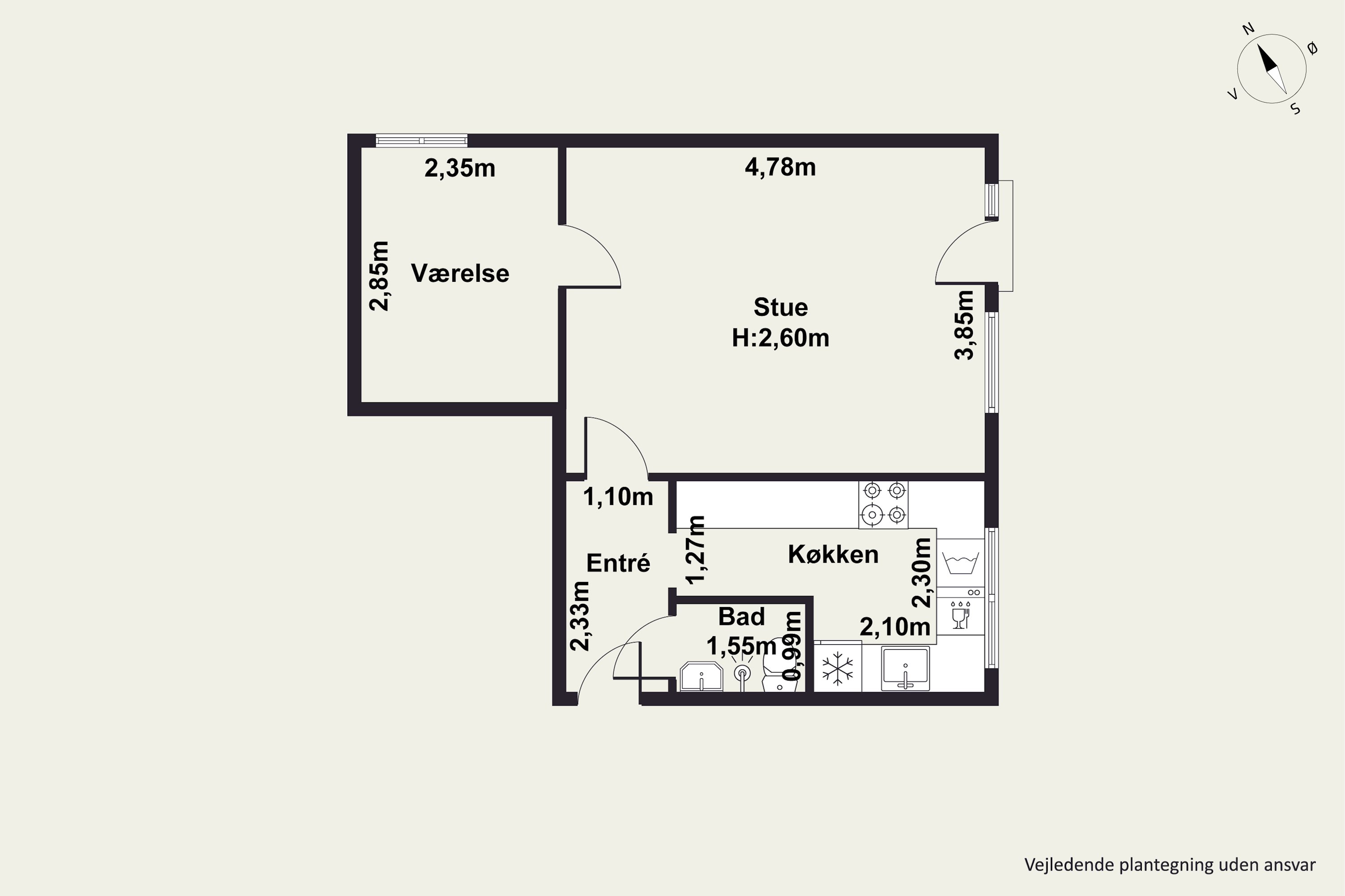 Plantegninger billede af Skyttegårdvej 7, 1. th., 2500 Valby