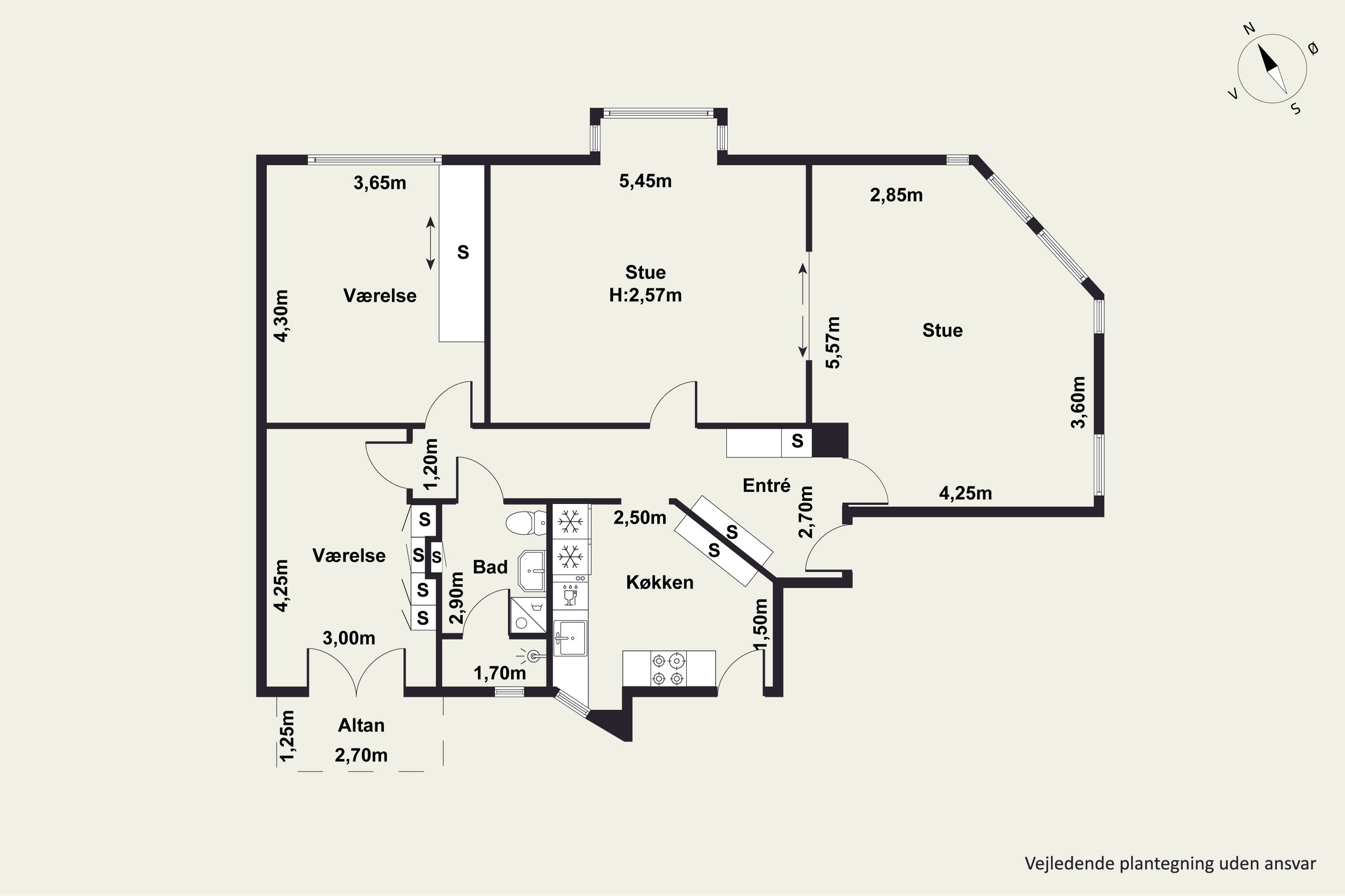 Plantegninger billede af Vendelbogade 17, 2. th., 9000 Aalborg