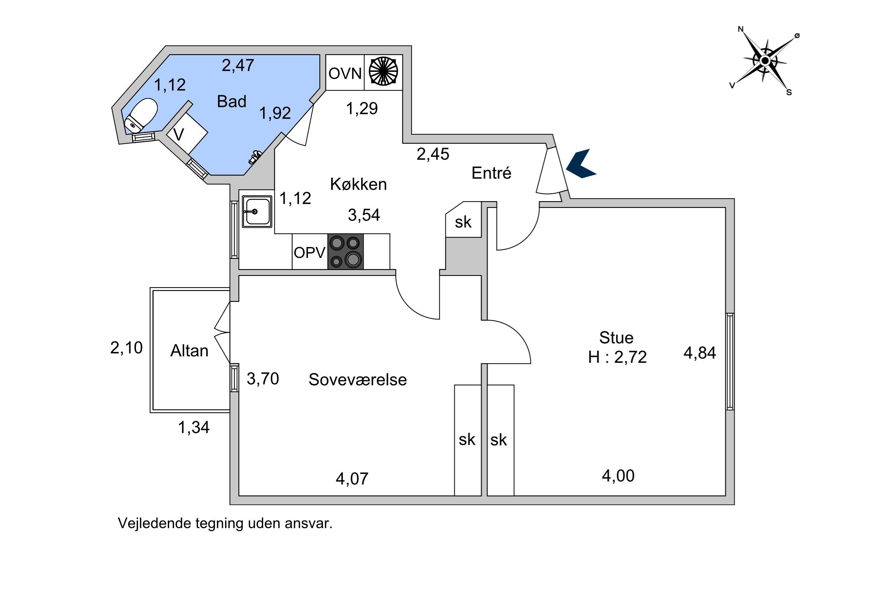 Plantegninger billede af Frederiks Allé 102, 2. tv., 8000 Aarhus C