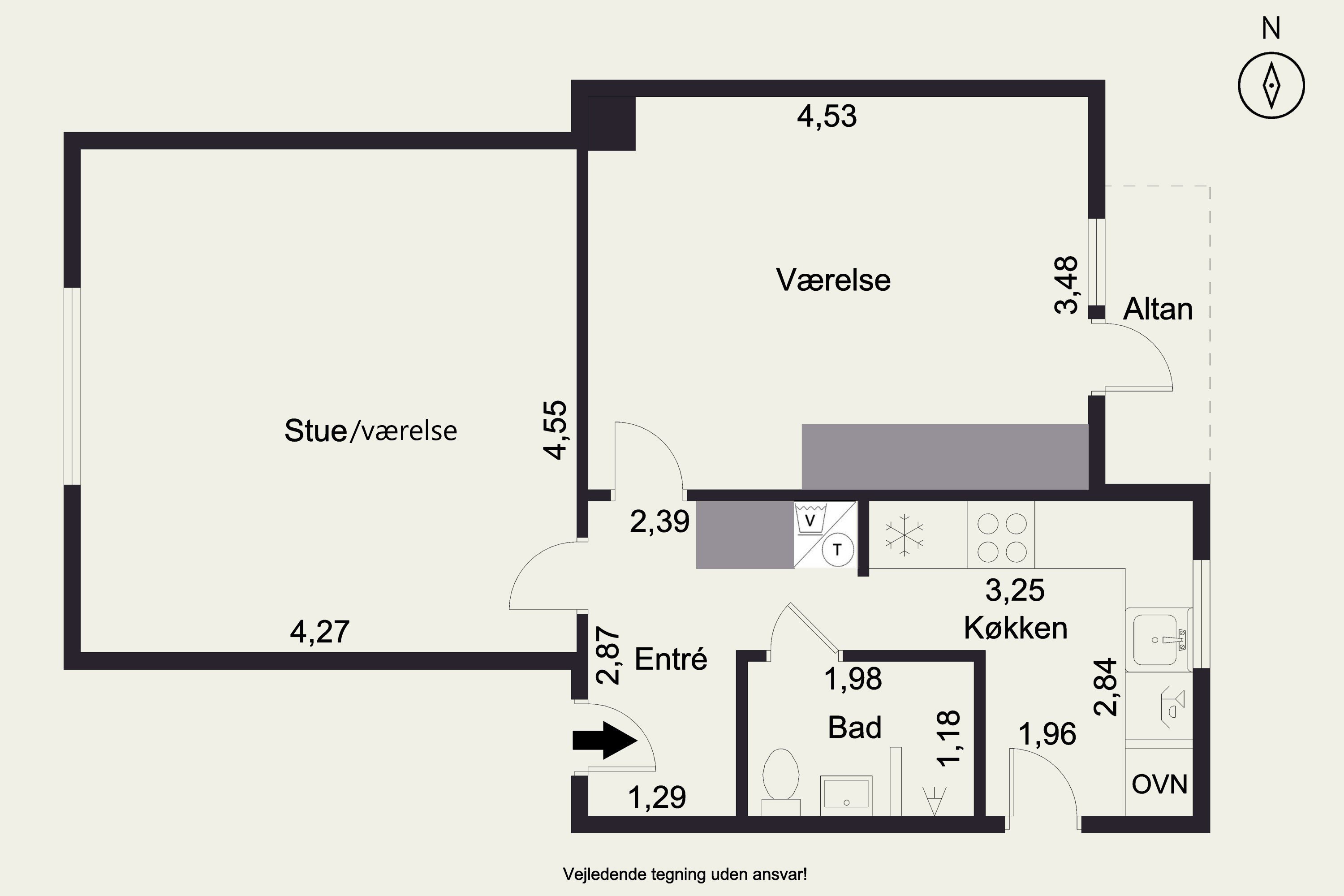 Plantegninger billede af Eckersbergsgade 21, 1. tv., 8000 Aarhus C