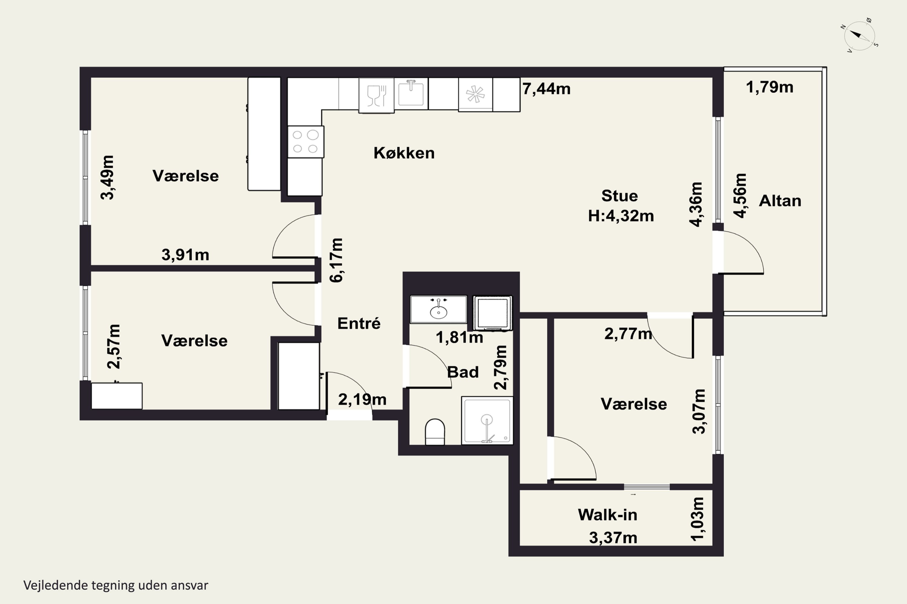 Plantegninger billede af Frederikskaj 2H, 3. tv., 2450 København SV
