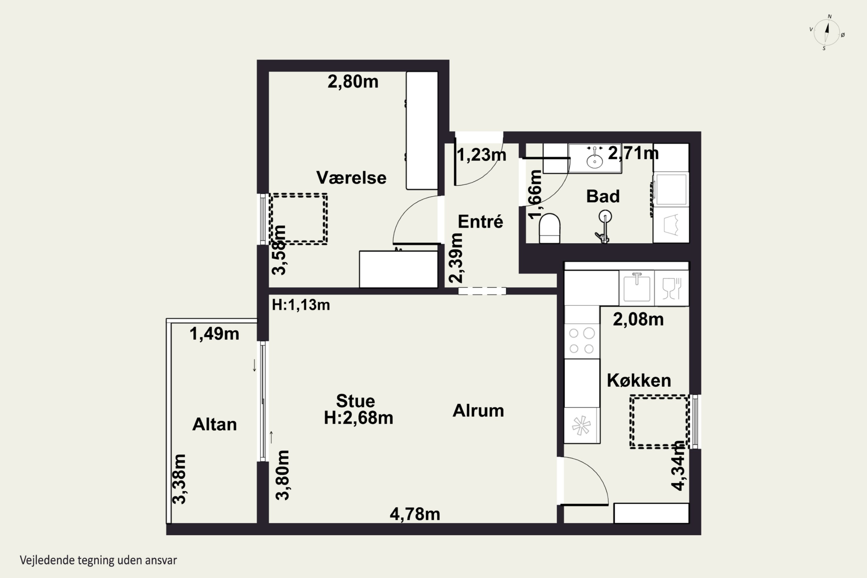 Plantegninger billede af Bolystvej 1D, 2. tv., 2650 Hvidovre