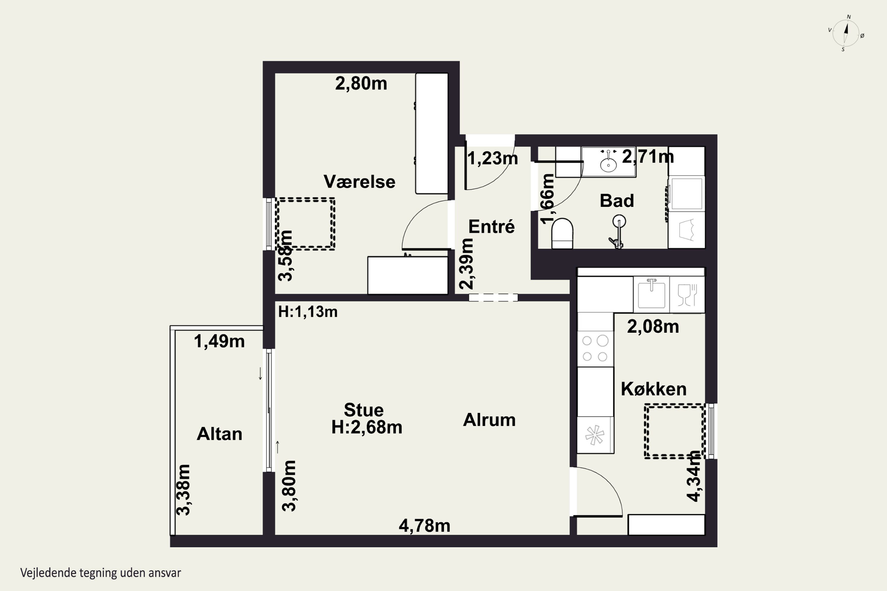 Plantegninger billede af Bolystvej 1D, 2. tv., 2650 Hvidovre