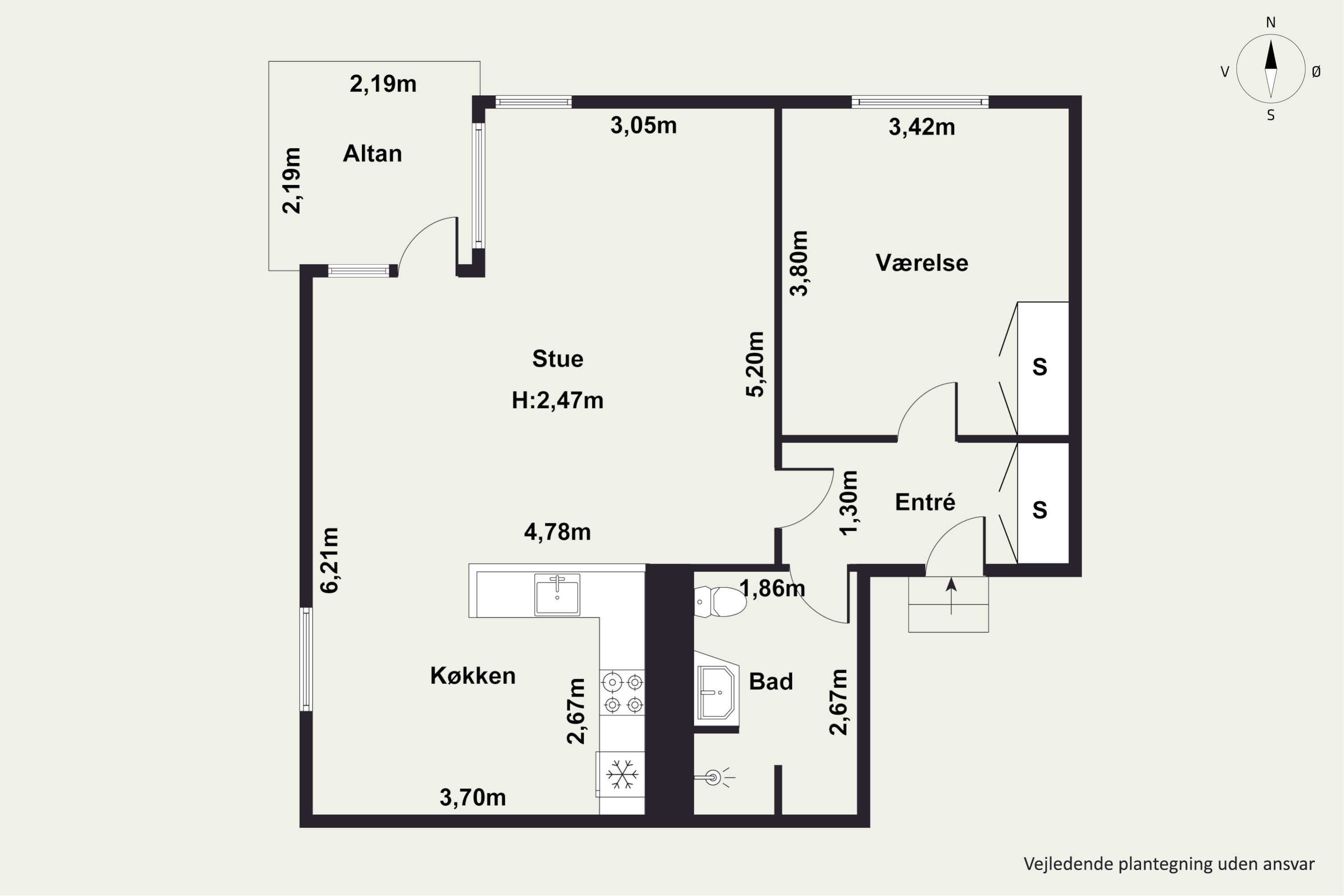 Plantegninger billede af Sveasvej 8, st.. 3., 1917 Frederiksberg C