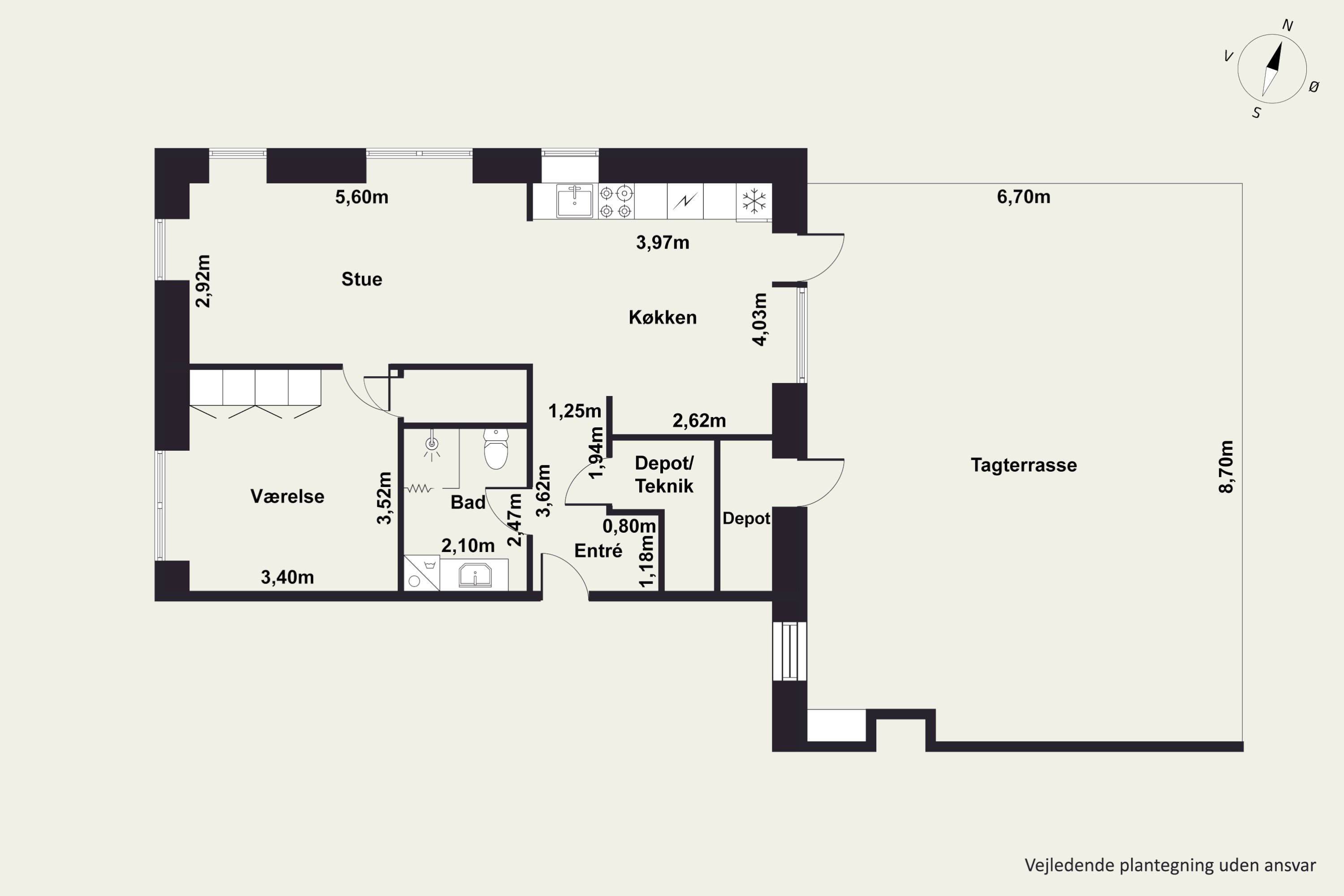 Plantegninger billede af Egeparken 3, 10. tv., 9000 Aalborg