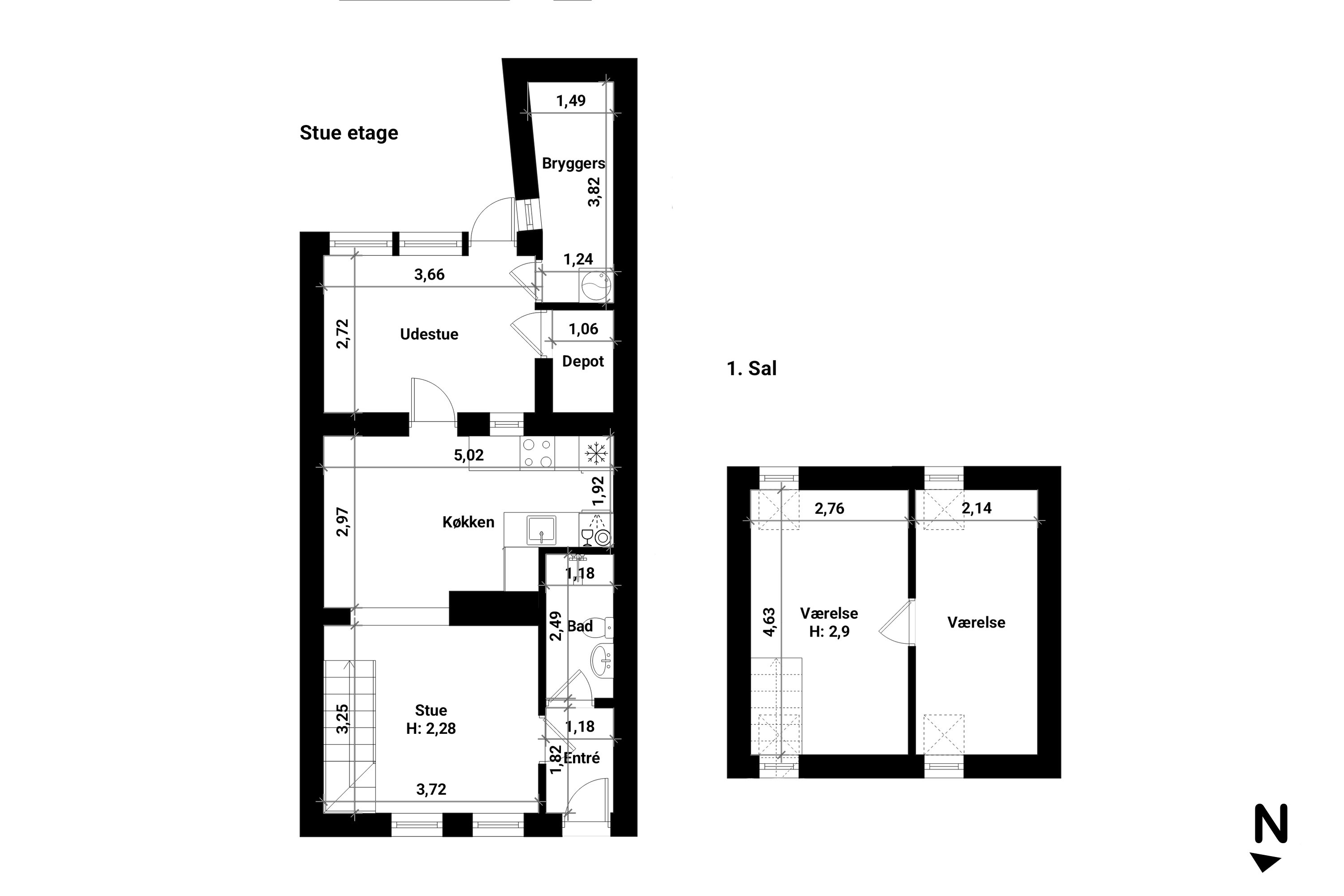 Plantegninger billede af Lille Kirkestræde 14, 4800 Nykøbing F