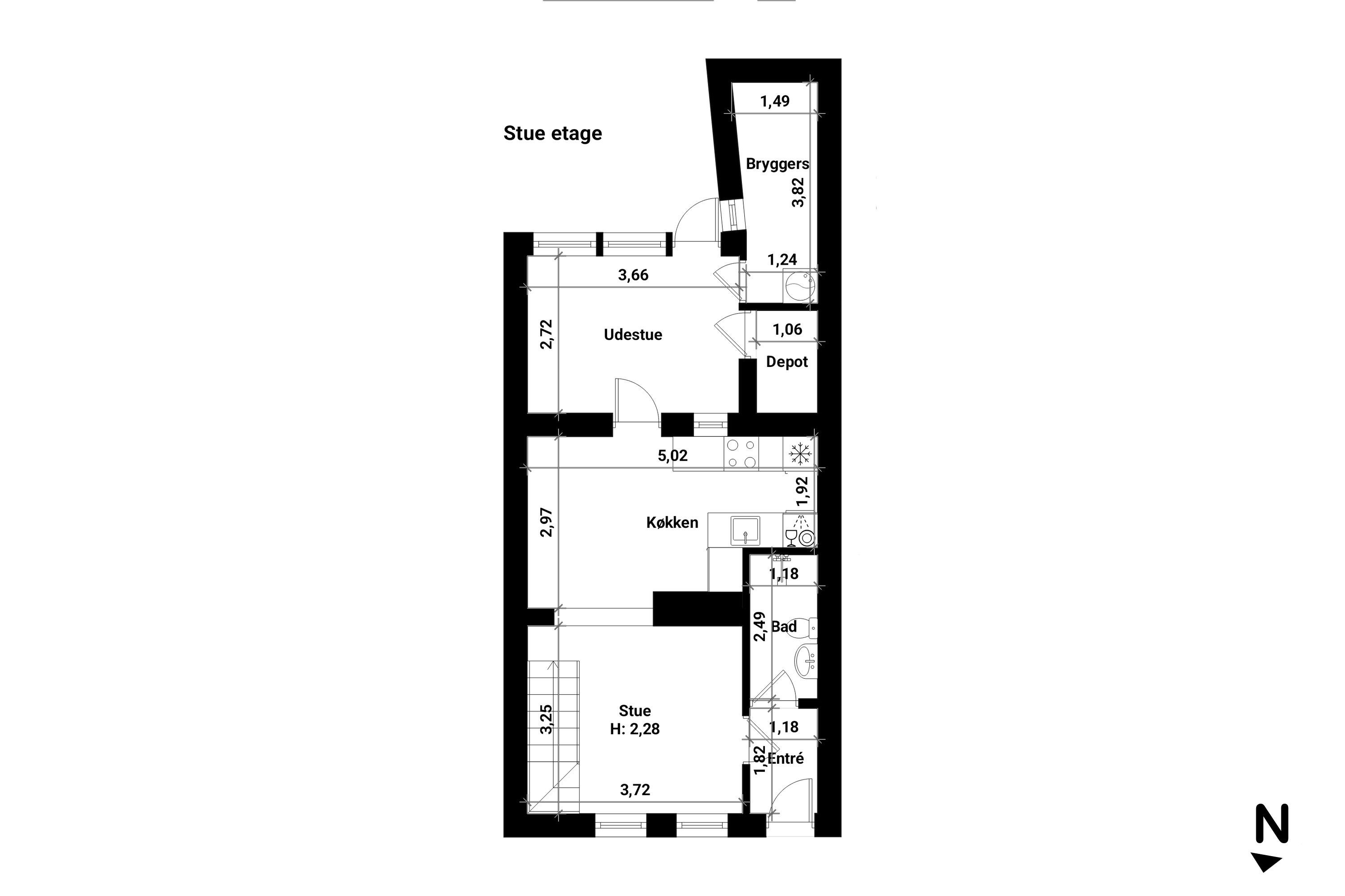 Plantegninger billede af Lille Kirkestræde 14, 4800 Nykøbing F