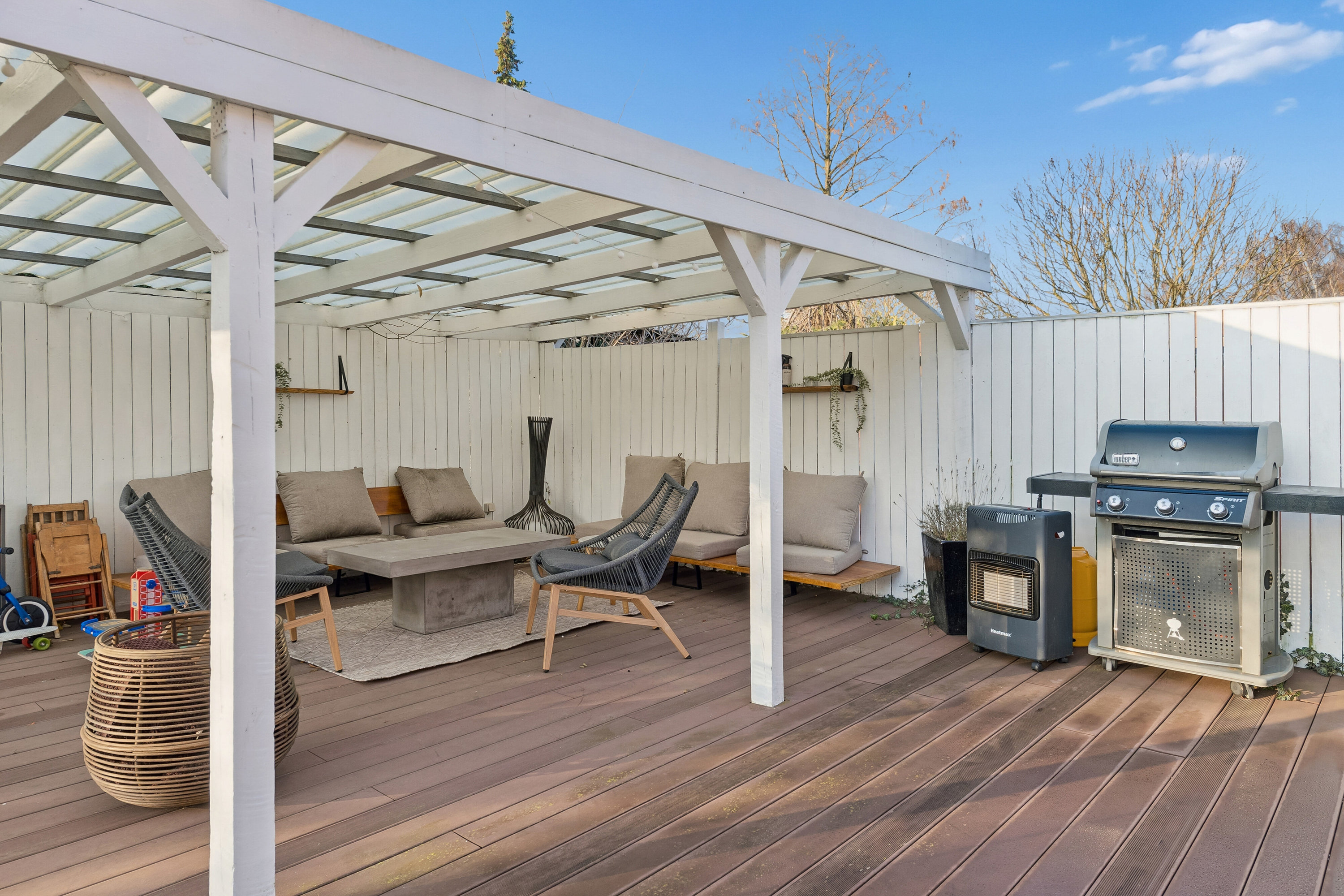 Fremhævet terrasse billede i fuldskærmstilstand. Billede af Rudbølvej 7, 2650 Hvidovre