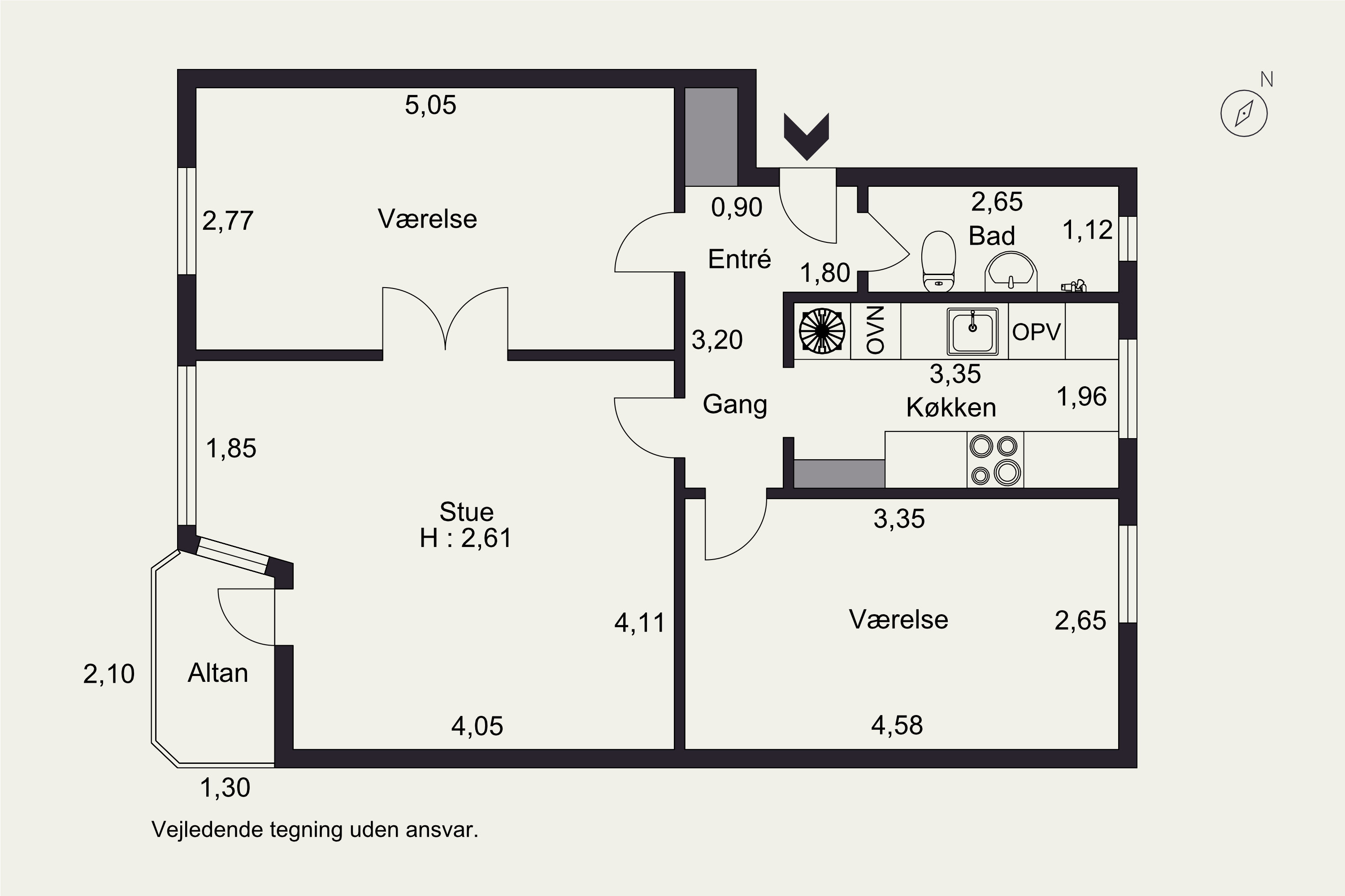 Plantegninger billede af Skodsborgvej 302, st.. tv., 2850 Nærum