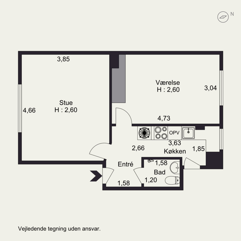 Plantegninger billede af Otte Ruds Gade 36, 1. tv., Trøjborg , 8200 Aarhus N