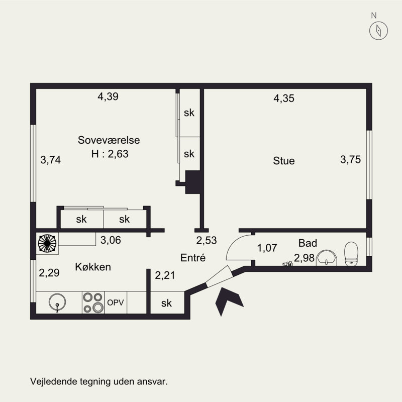 Plantegninger billede af Isgårdsvej 36, st.. th., 5000 Odense C