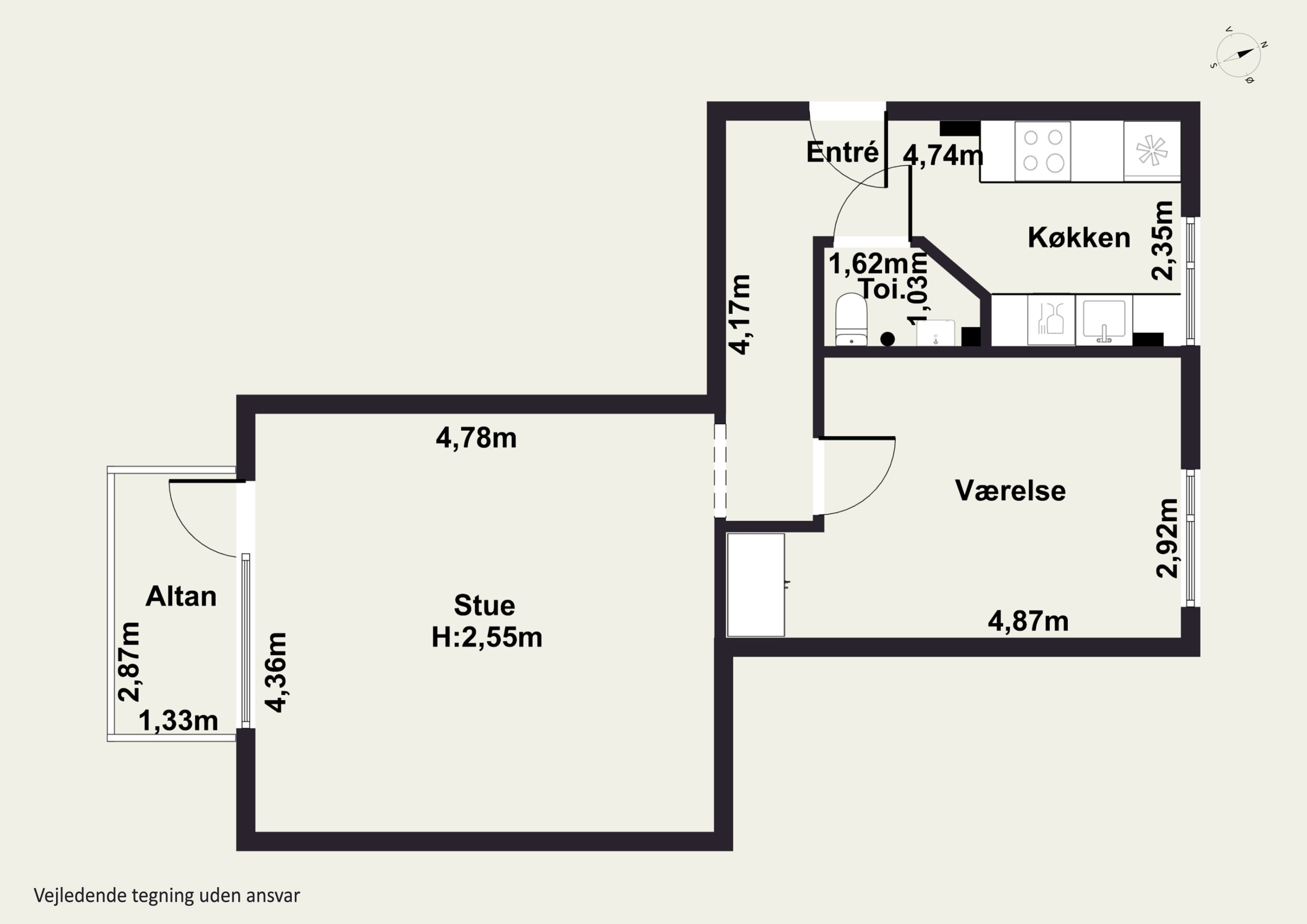 Plantegninger billede af Tværvej 2, 2. tv., 2600 Glostrup