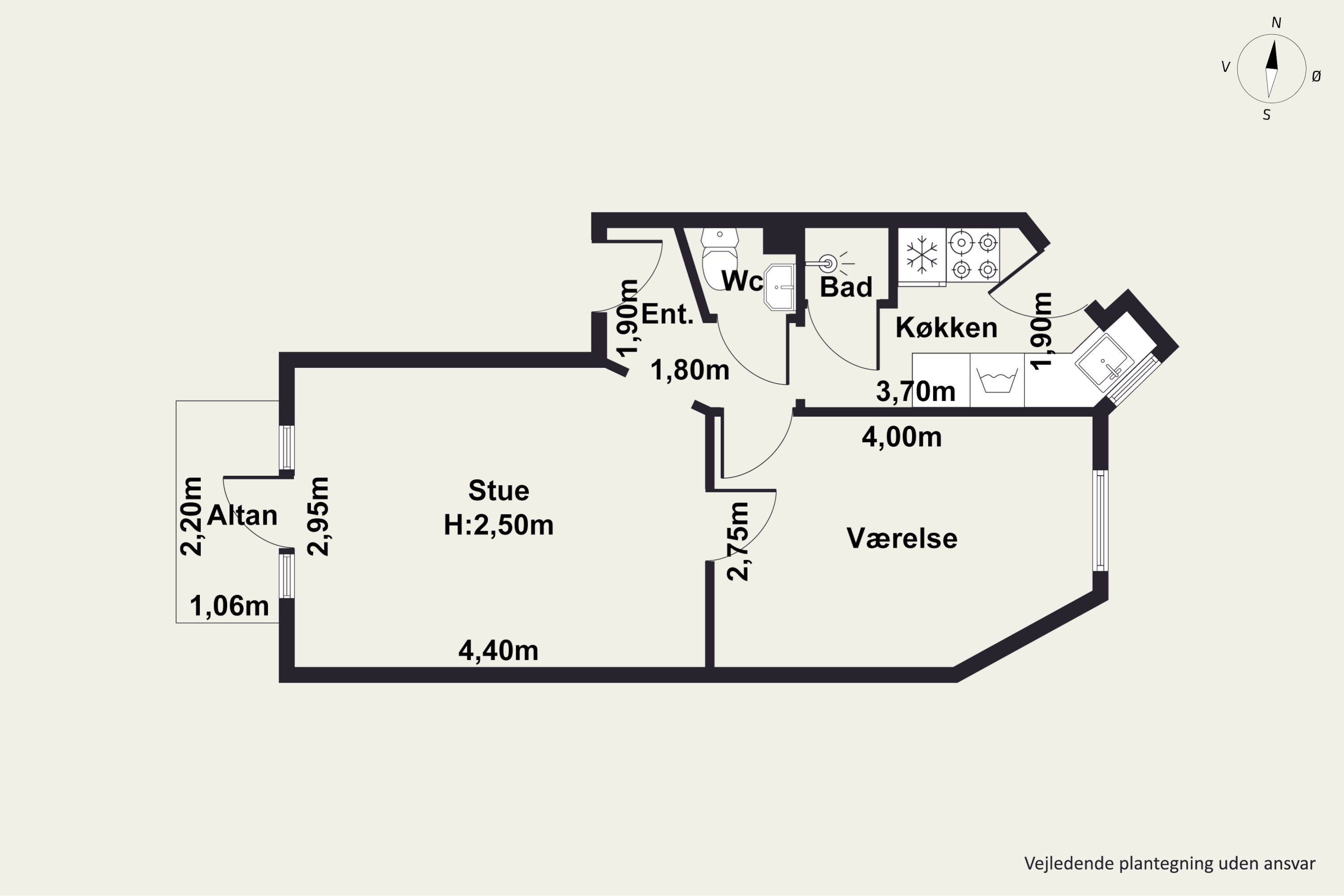 Plantegninger billede af Hjørringgade 13, 4. th., 2100 København Ø