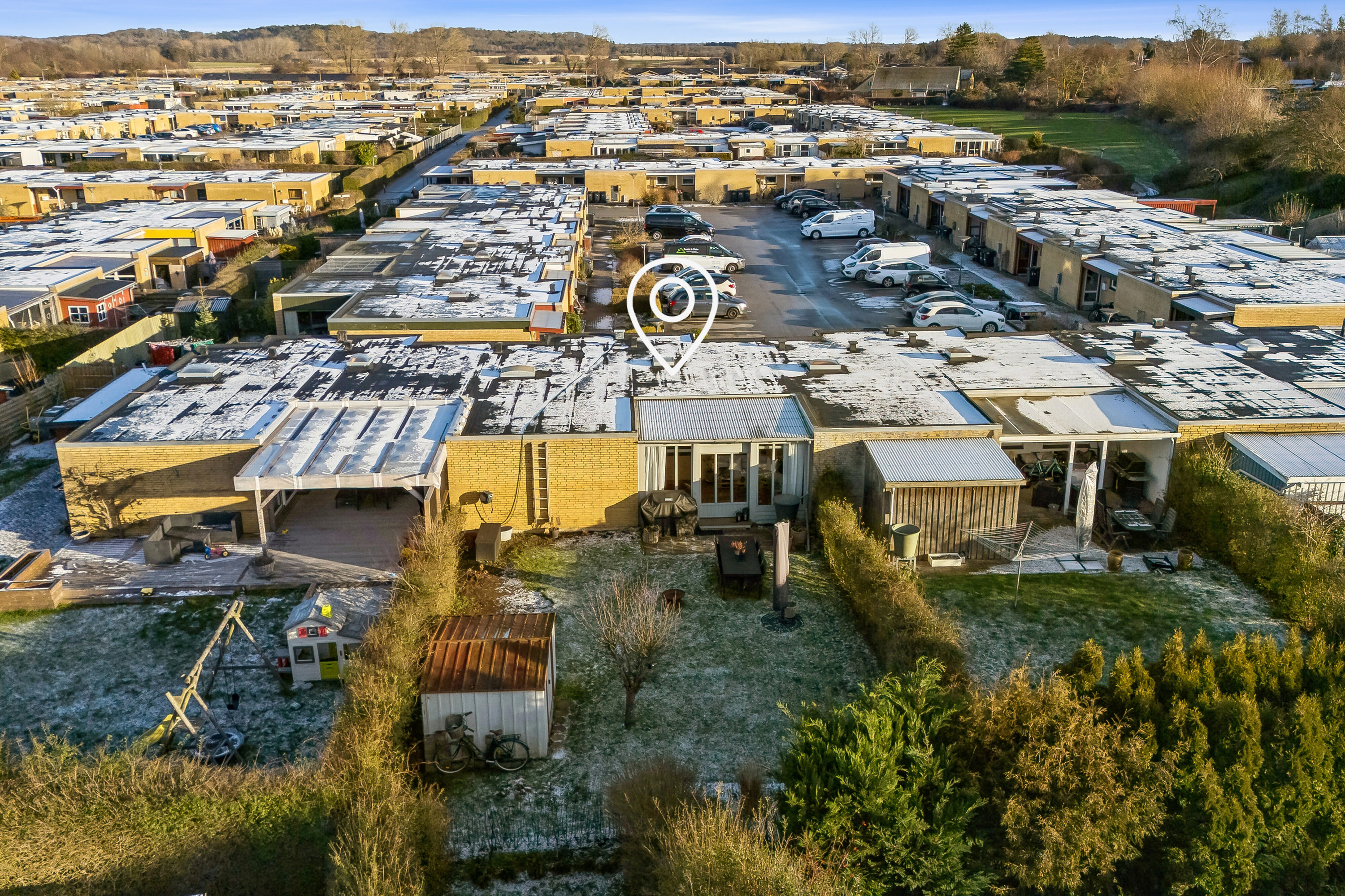 Fremhævet luftfoto billede i fuldskærmstilstand. Billede af Helleristen 109, 4700 Næstved