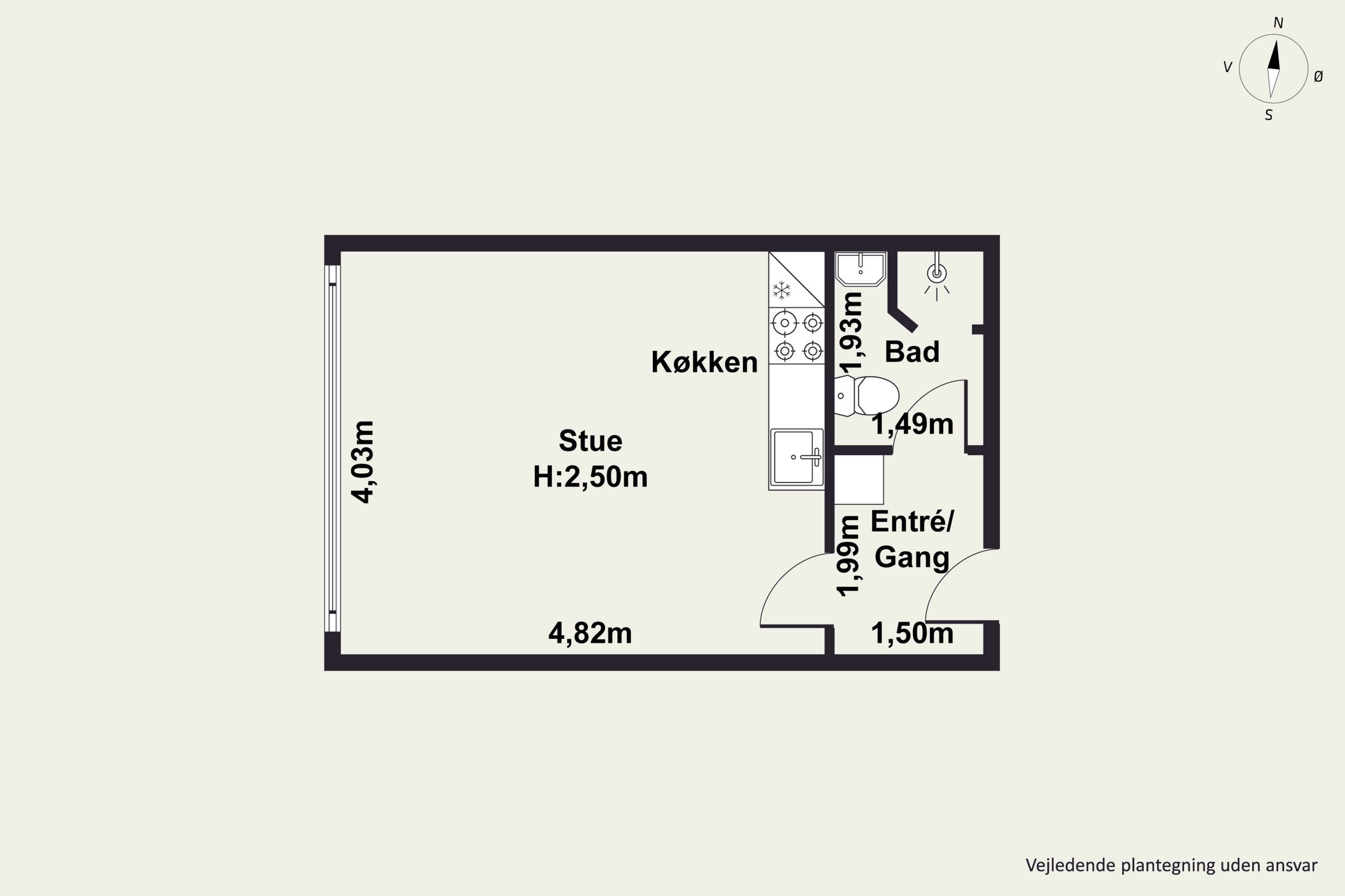Plantegninger billede af Sabroesvej 9D, 2. mf., 3000 Helsingør