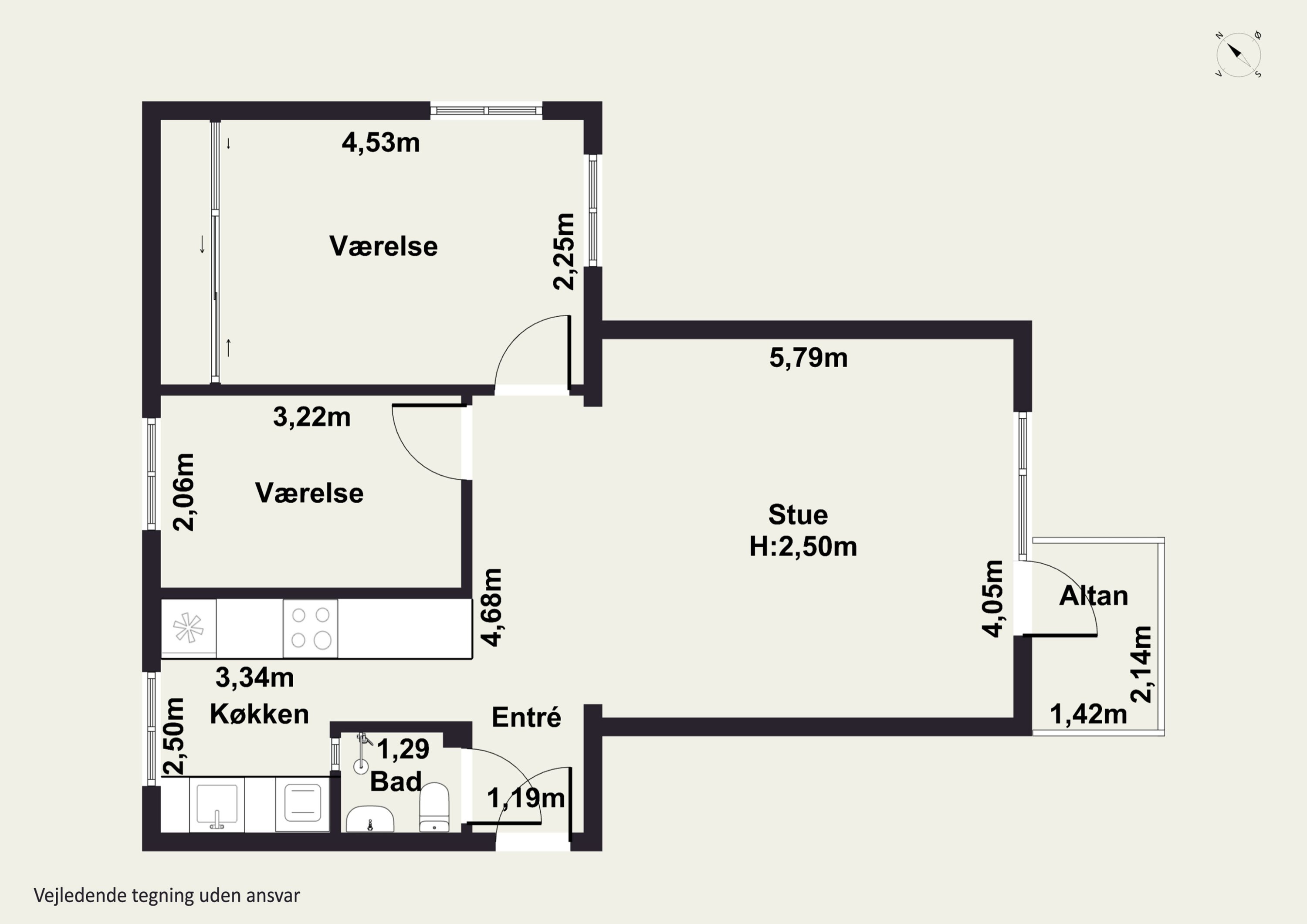Plantegninger billede af Sorrentovej 18, 1. tv., 2300 København S