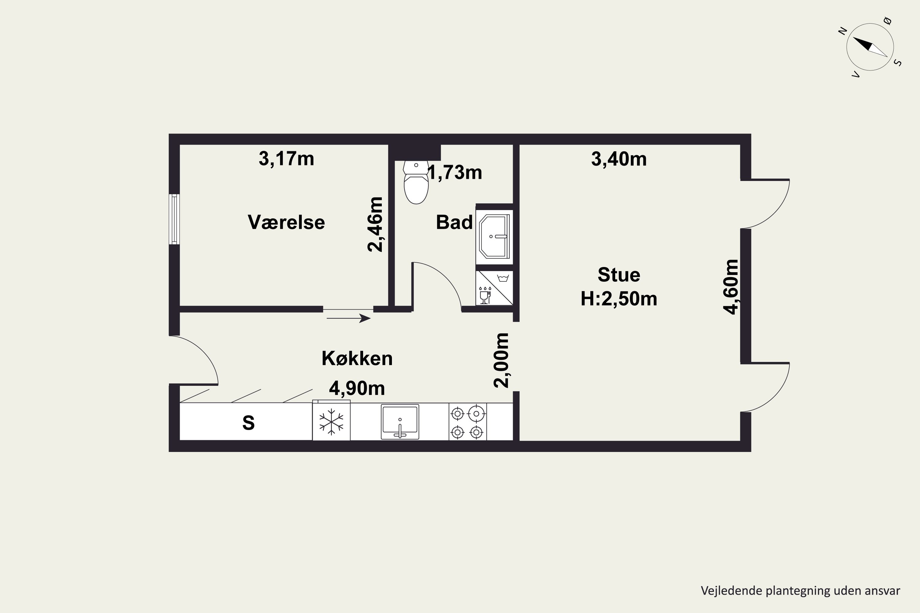 Plantegninger billede af Nordlandsvej 62C, st.. 4., 8240 Risskov